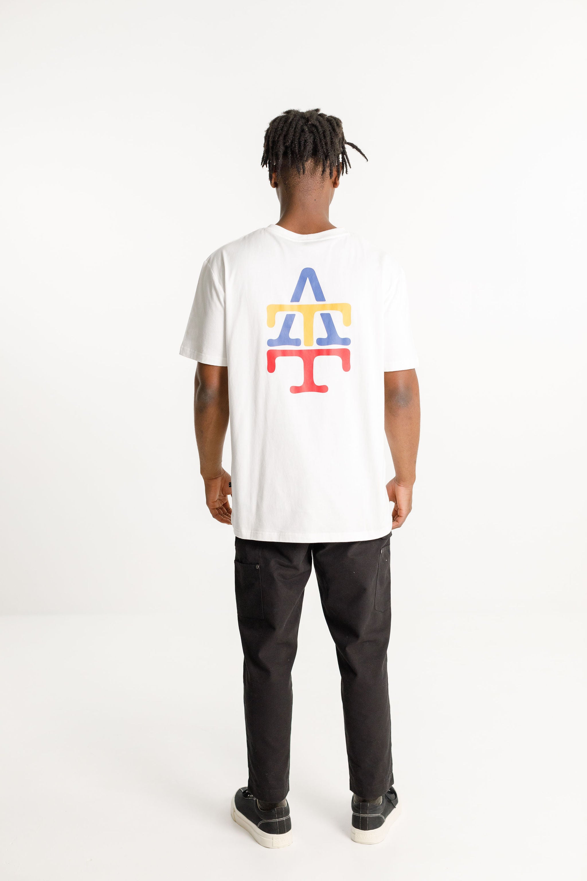 SS Tee - White with ATT College Print