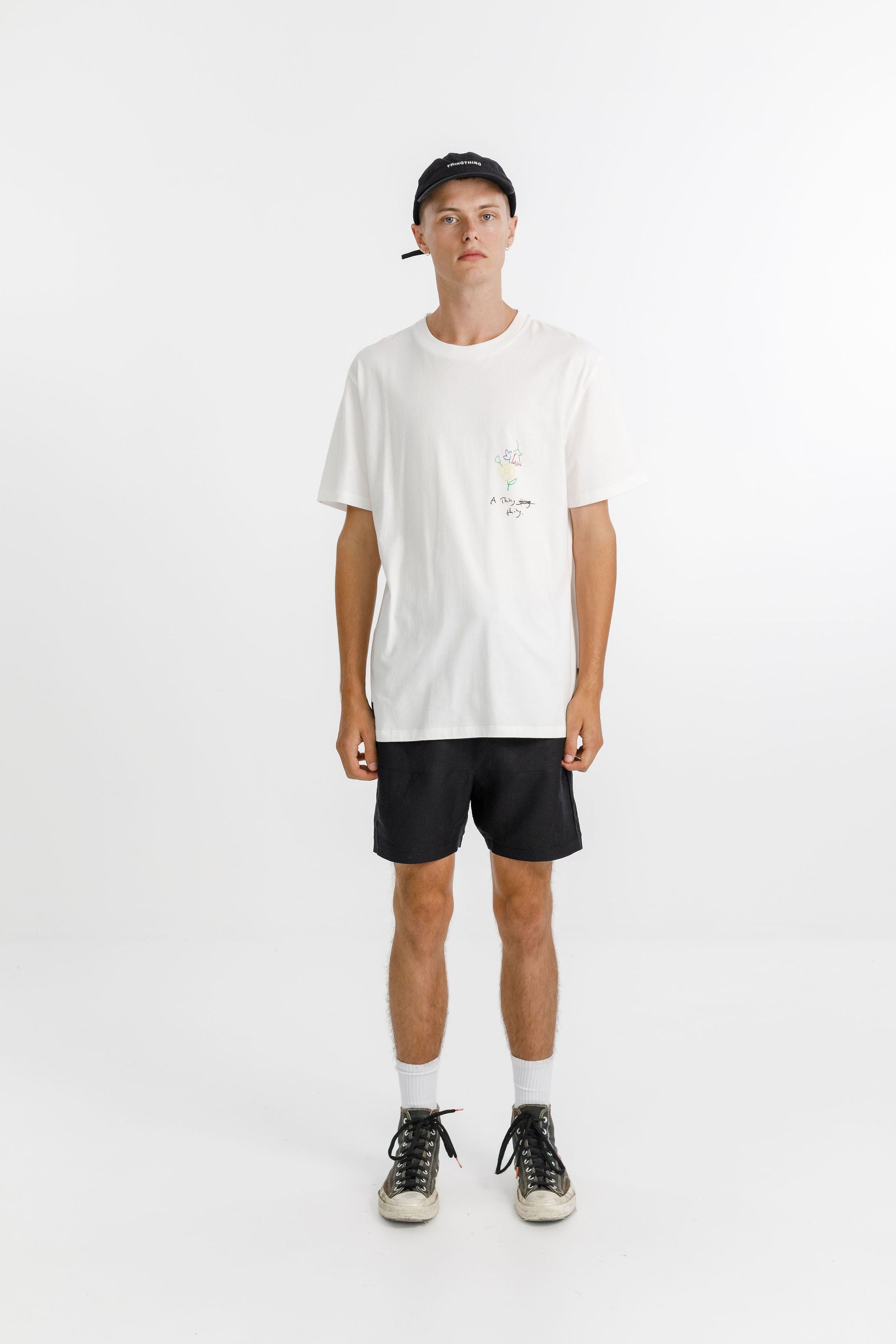SS Tee - Sale - White with Scribble Print