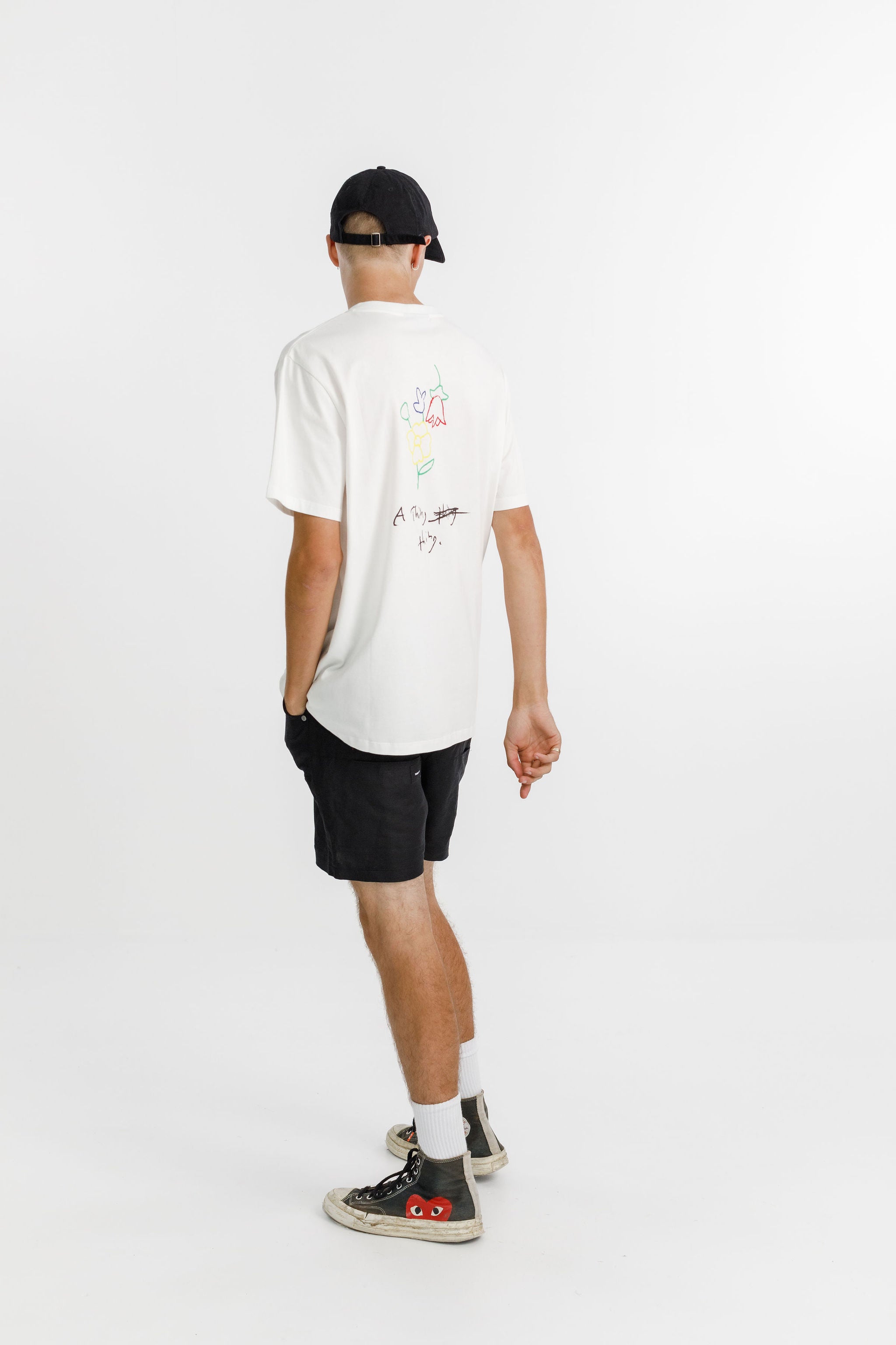 SS Tee - Sale - White with Scribble Print