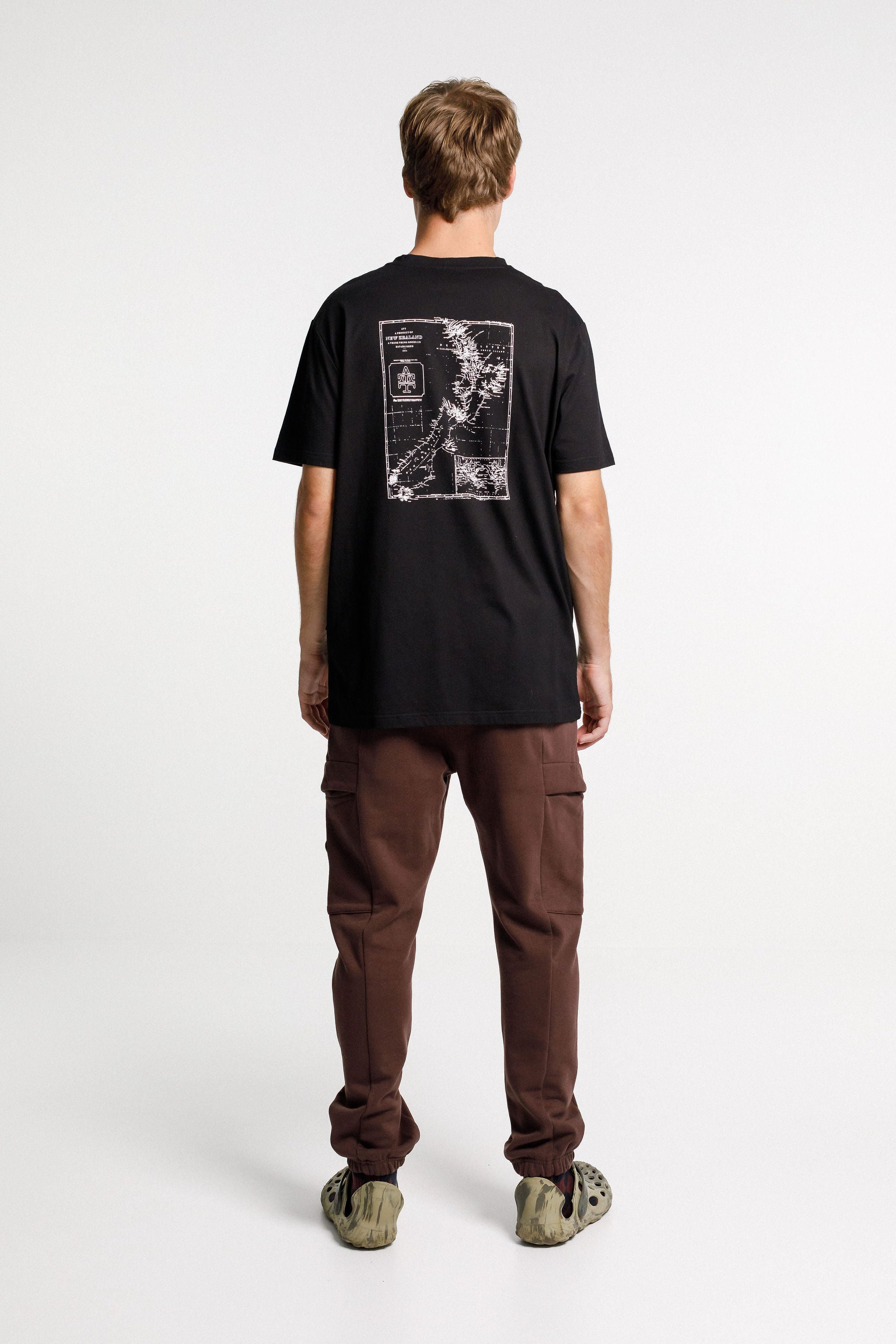 SS Tee - Black with Map Print