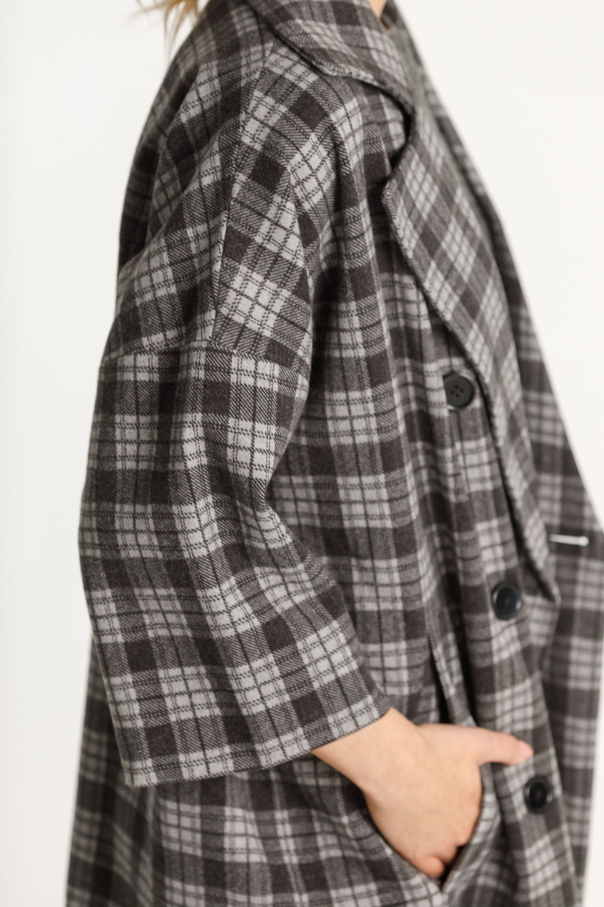 Trixie Coat - Charcoal Plaid