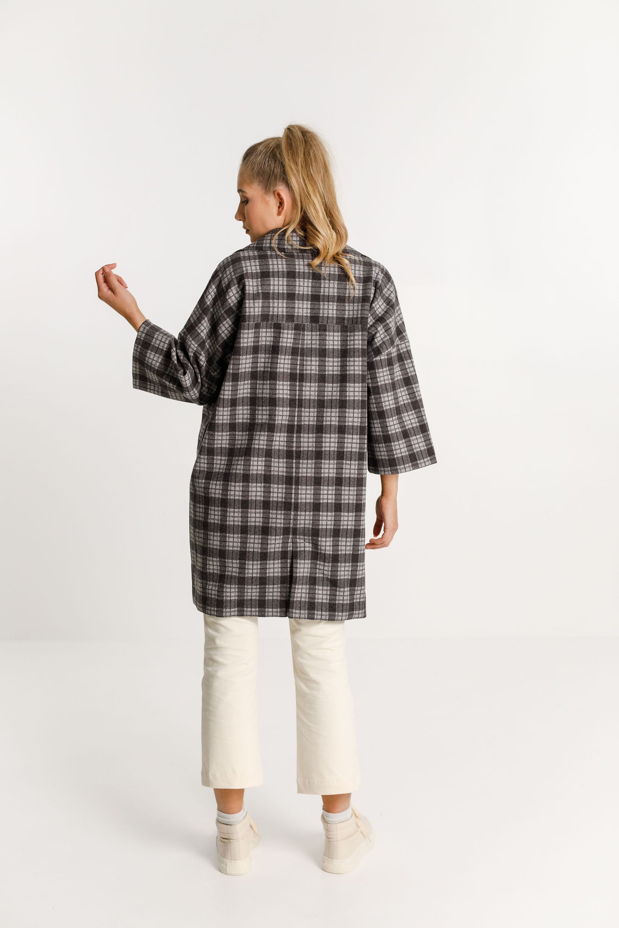 Trixie Coat - Charcoal Plaid