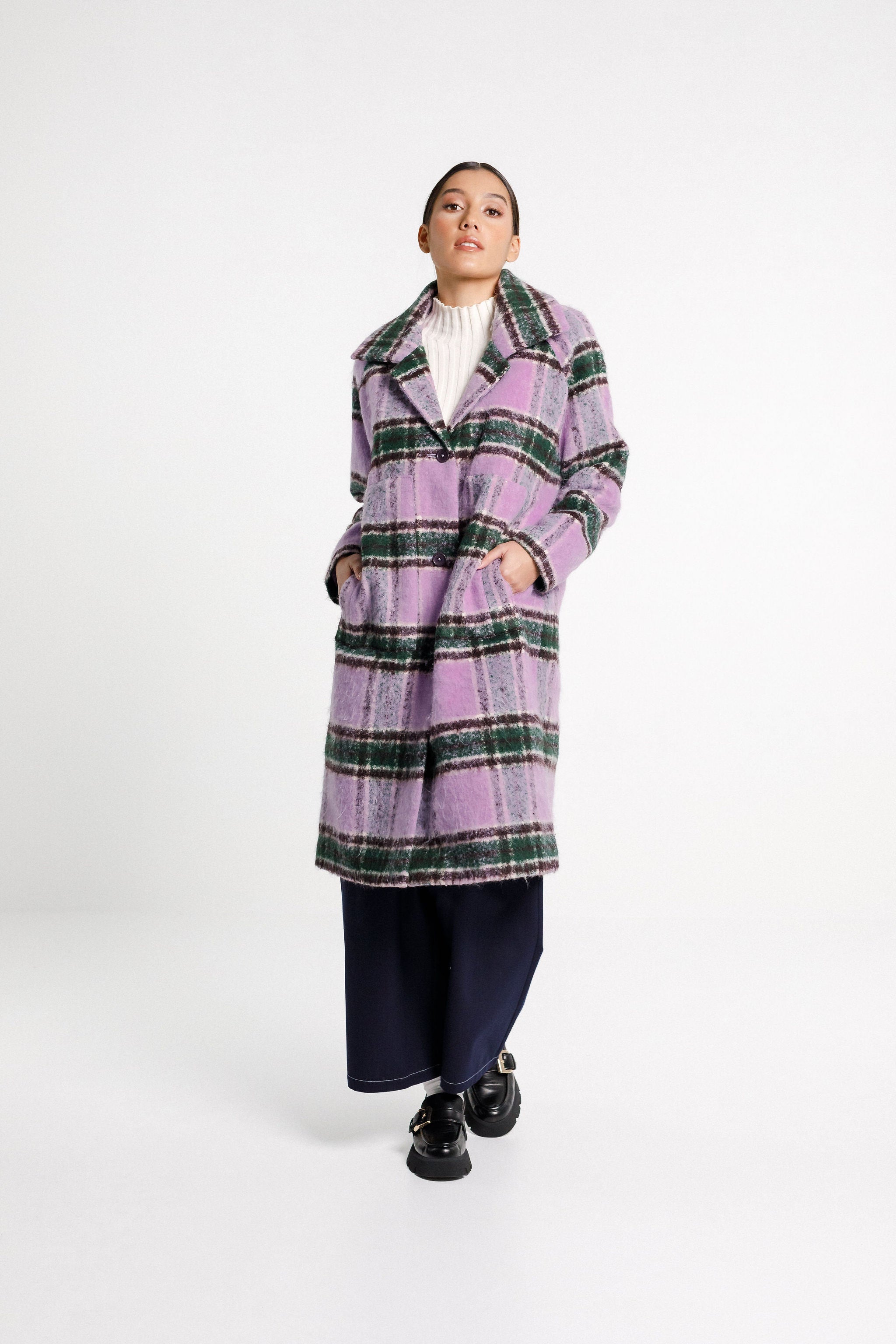 Quinn Coat - Lavendar Plaid