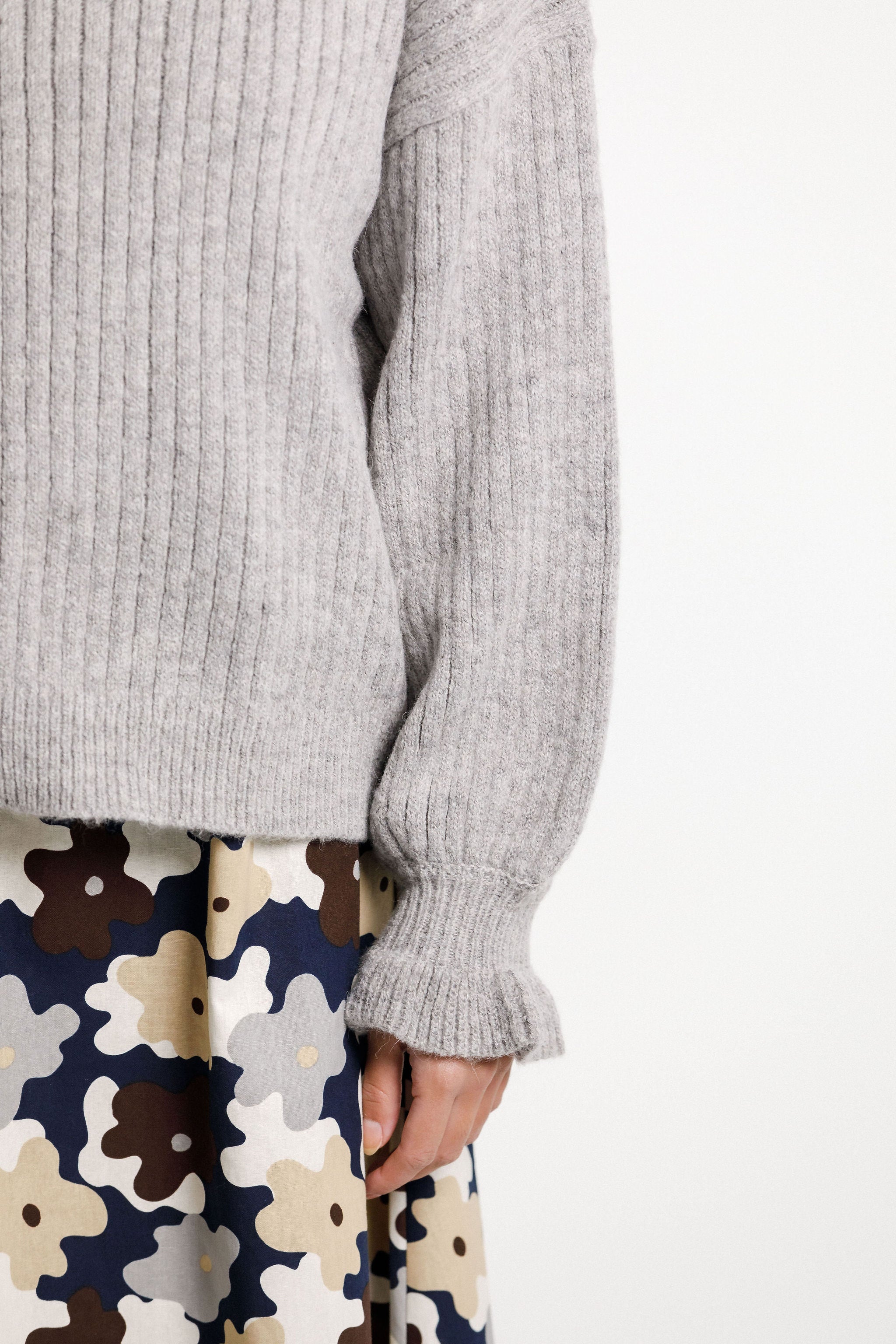 Ruffle Emma Jumper - Grey