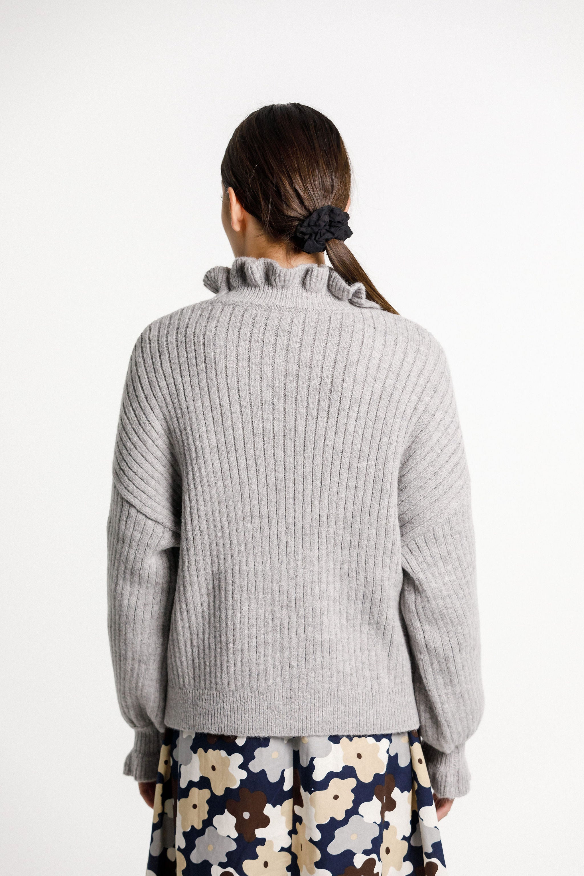 Ruffle Emma Jumper - Grey