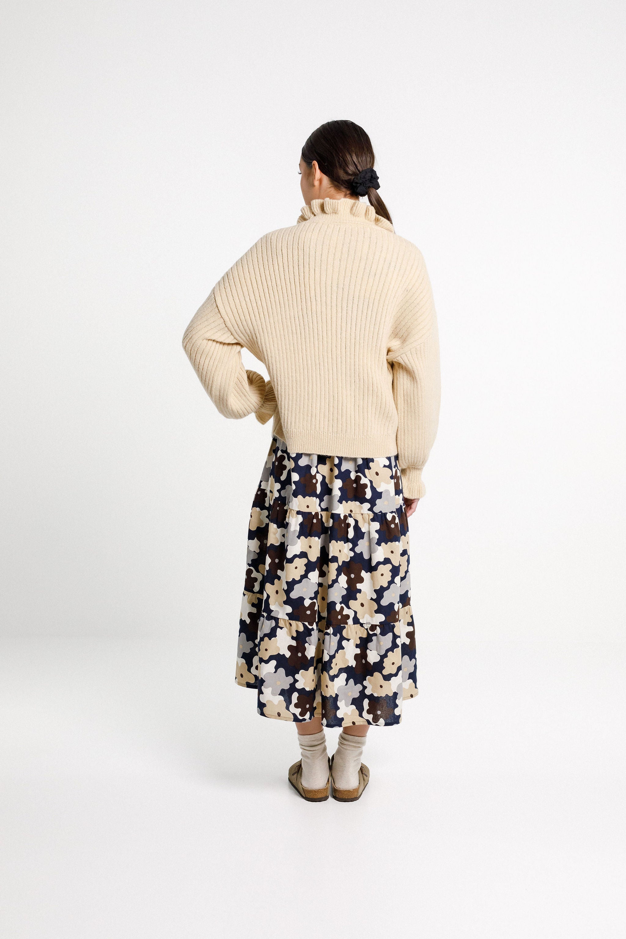 Ruffle Emma Jumper - Latte