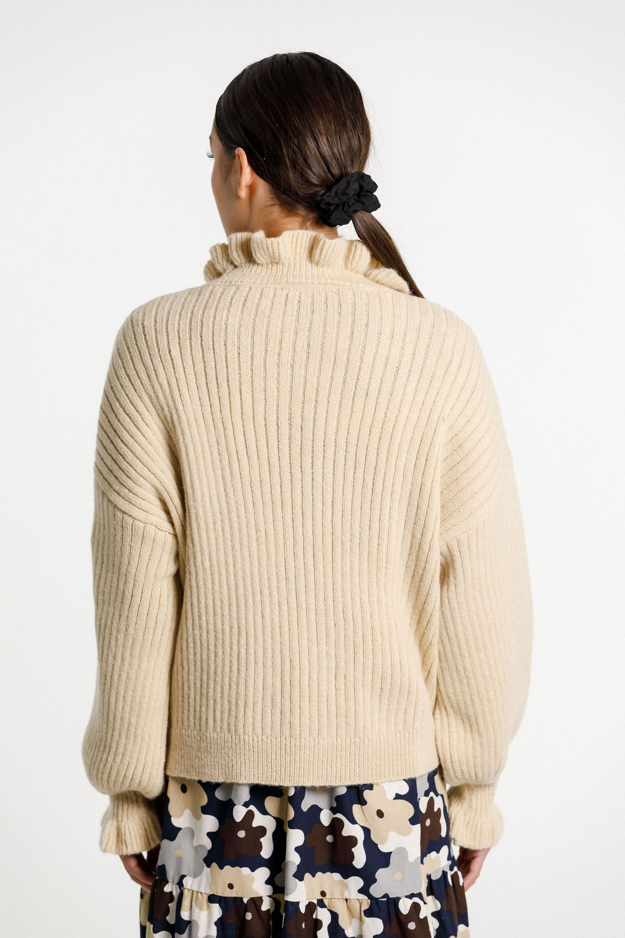 Ruffle Emma Jumper - Latte