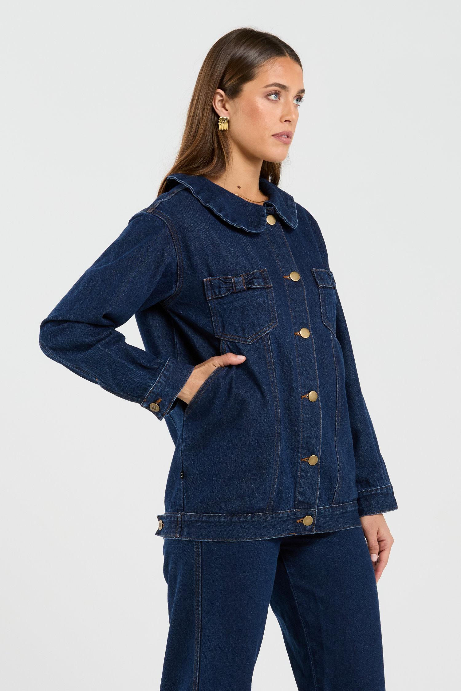Bowtique Shacket - Indigo Denim