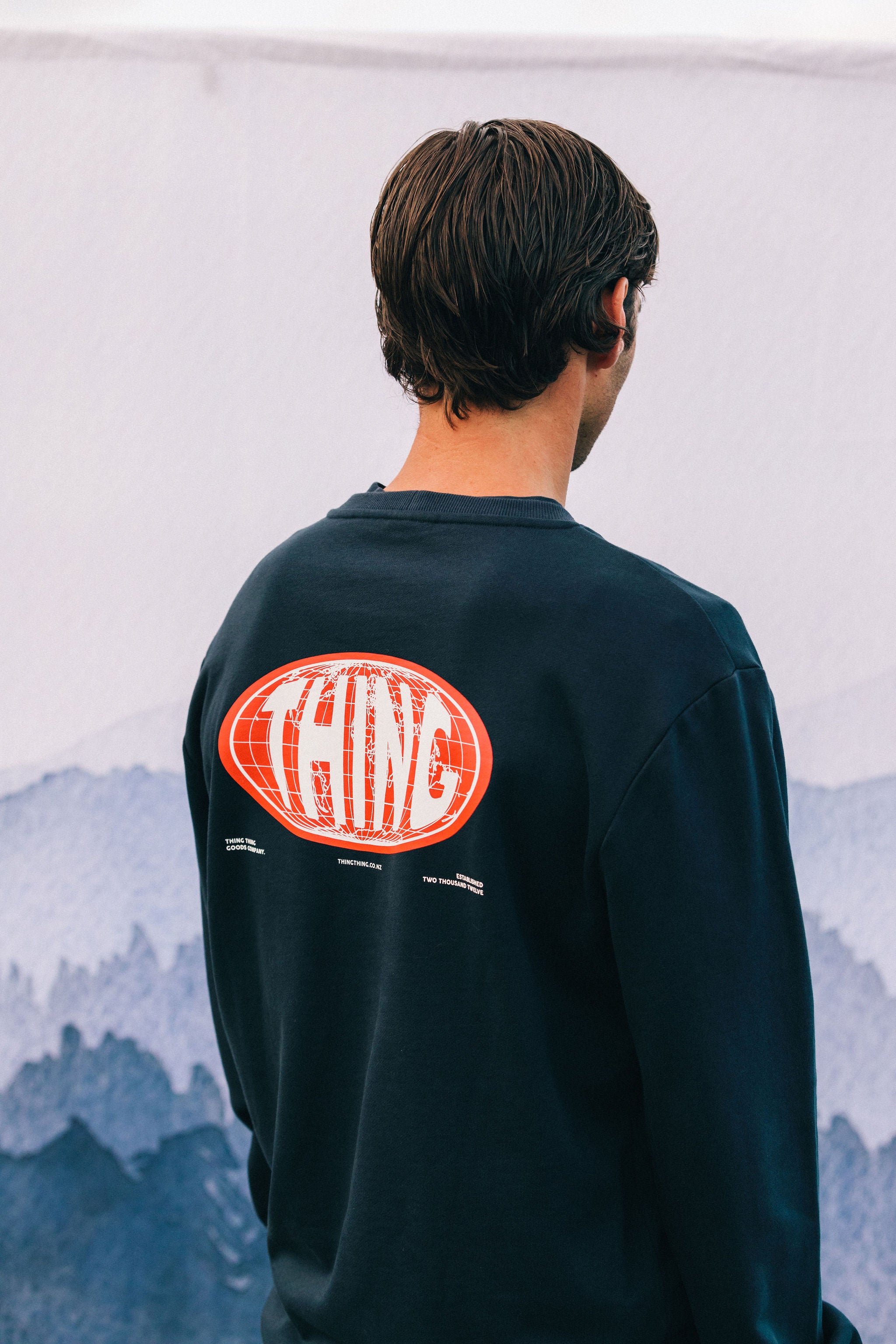 Title Crew - Navy with Globe Print