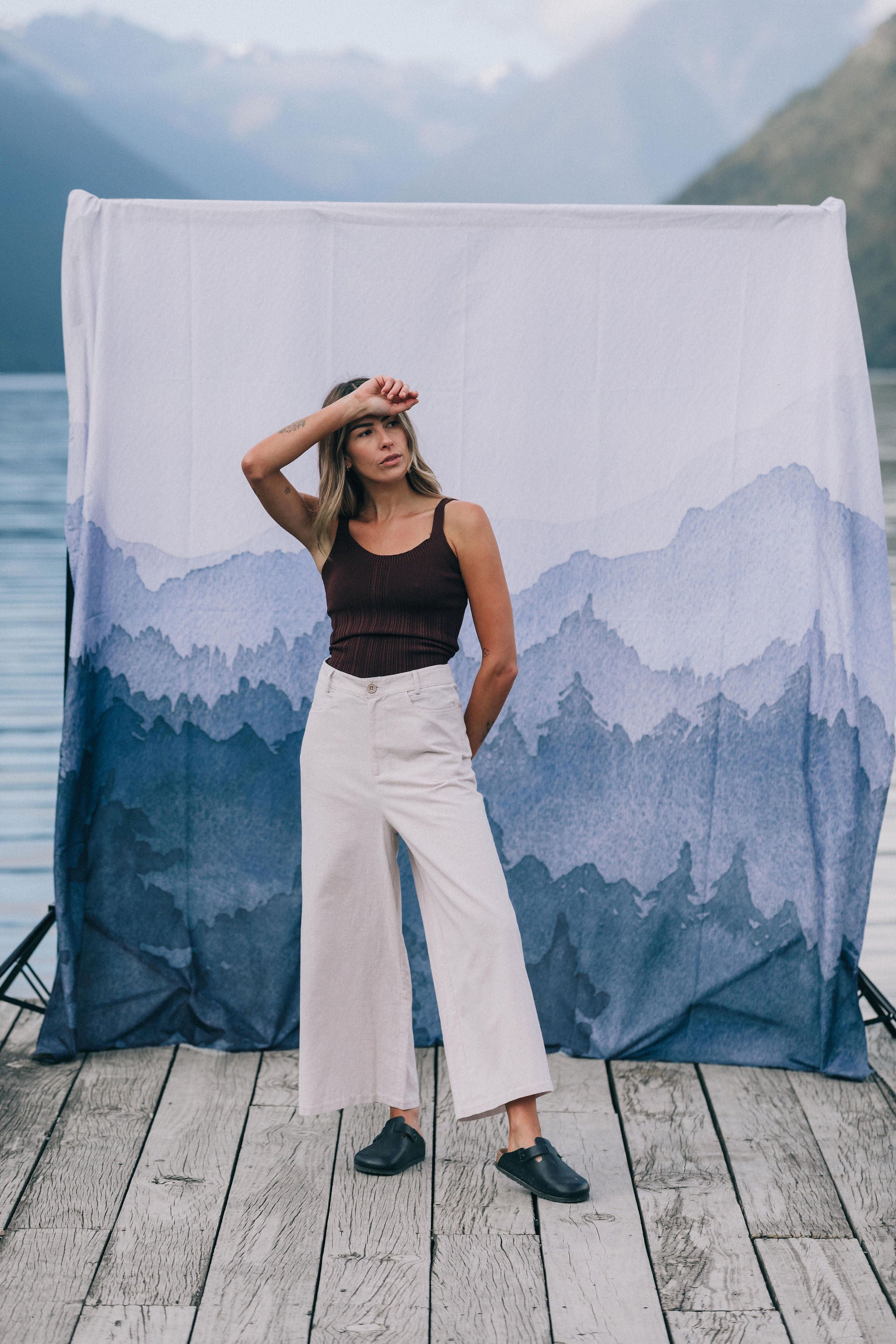 Peggy Pant - Cream Latte Check