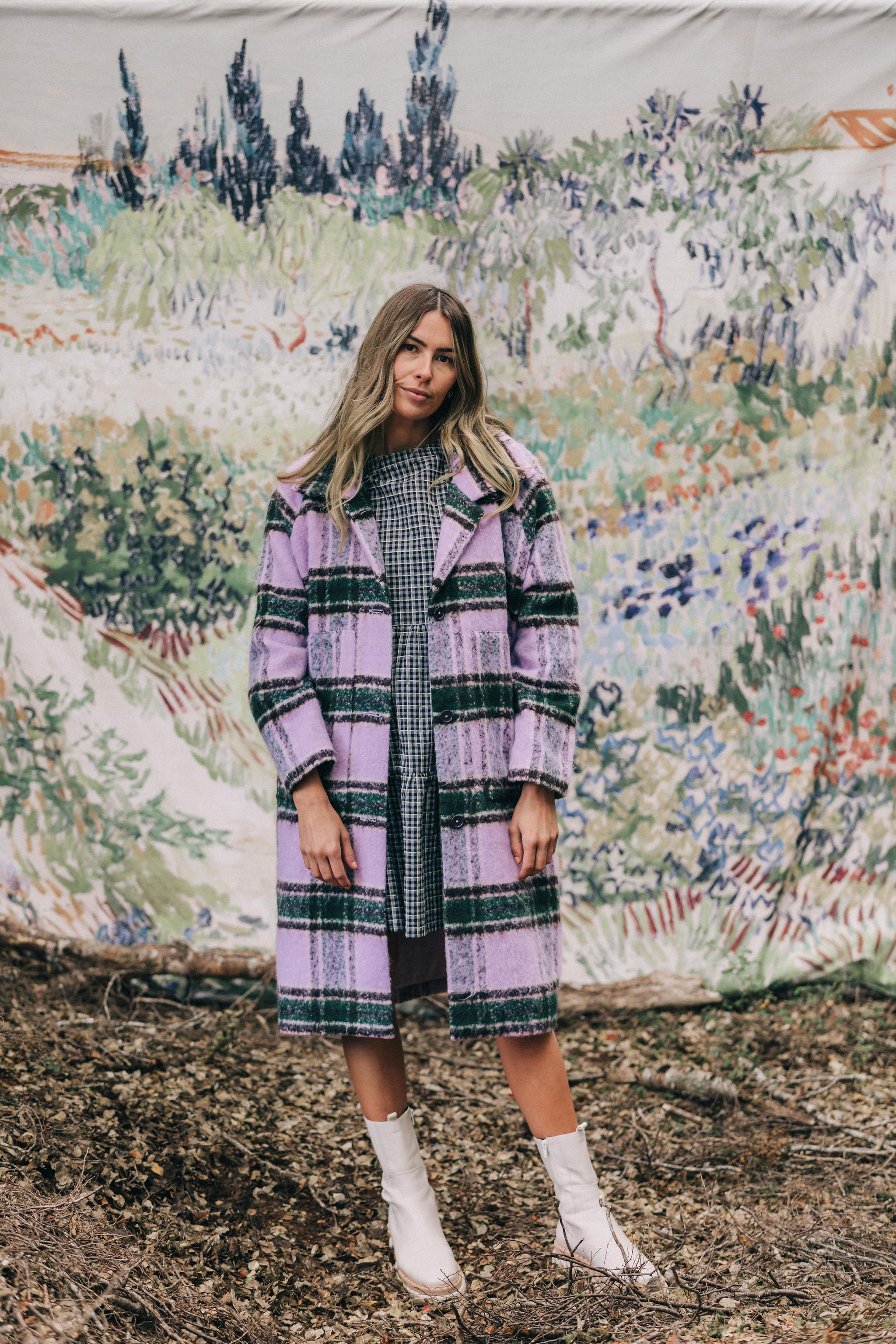 Quinn Coat - Lavendar Plaid