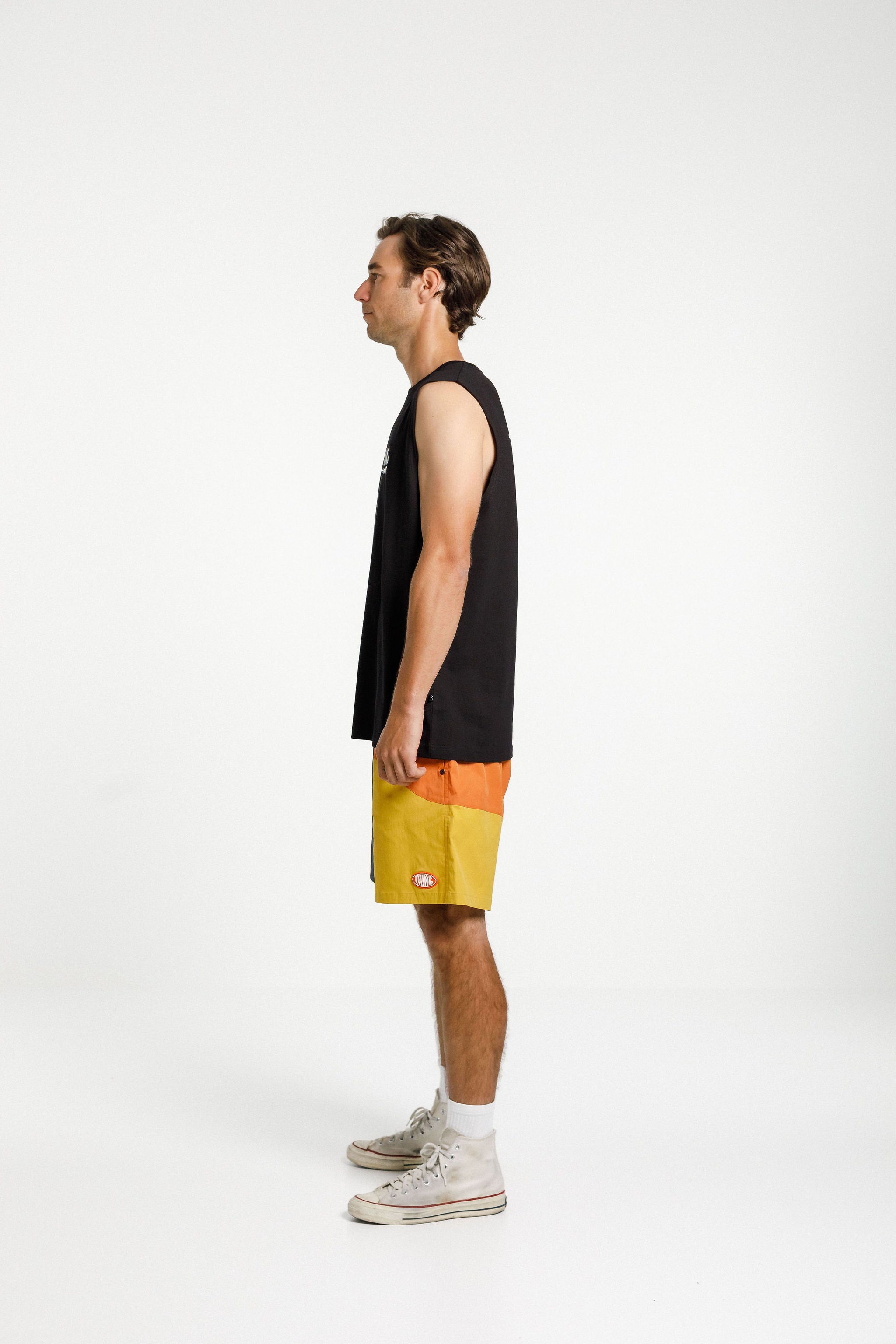Turf Tank - Black with Warp Print