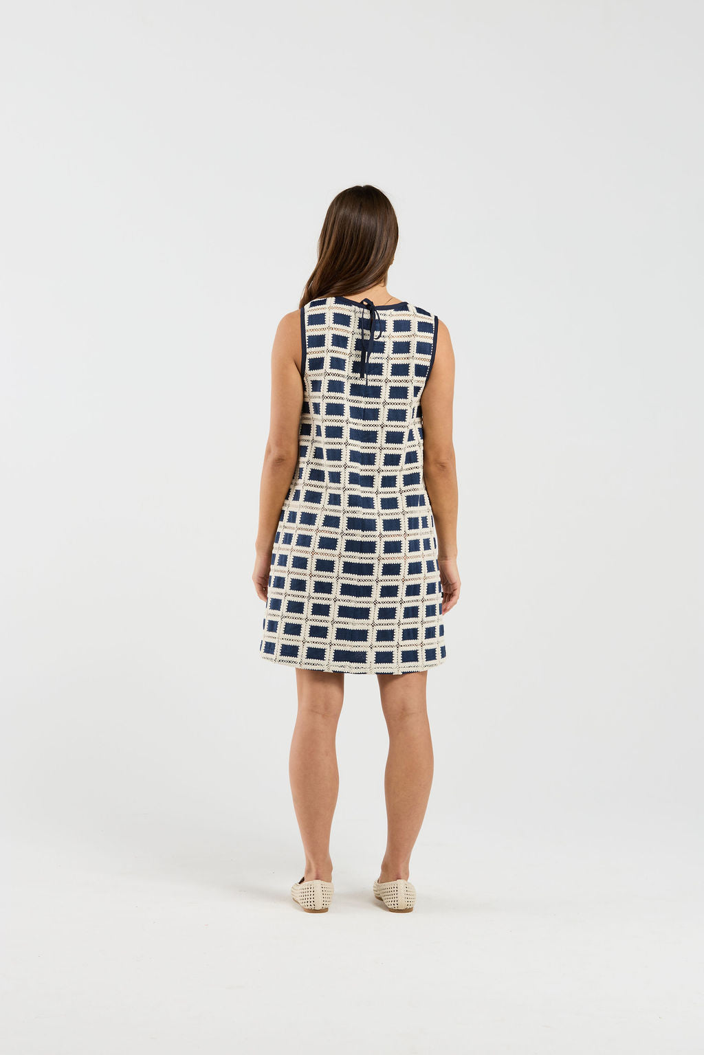 Florin Dress - Navy Grid