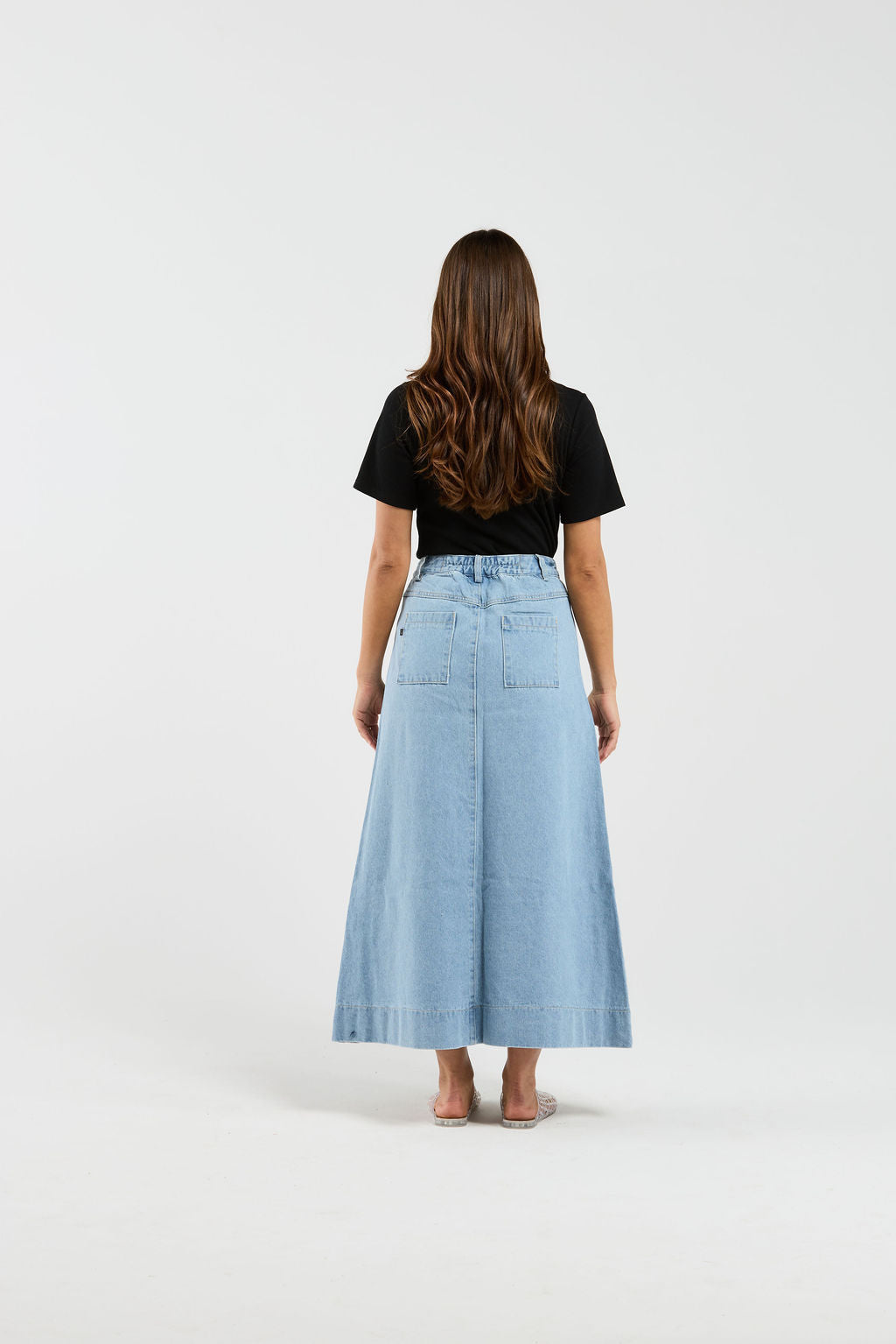 Bettie Skirt - Stone Wash Denim