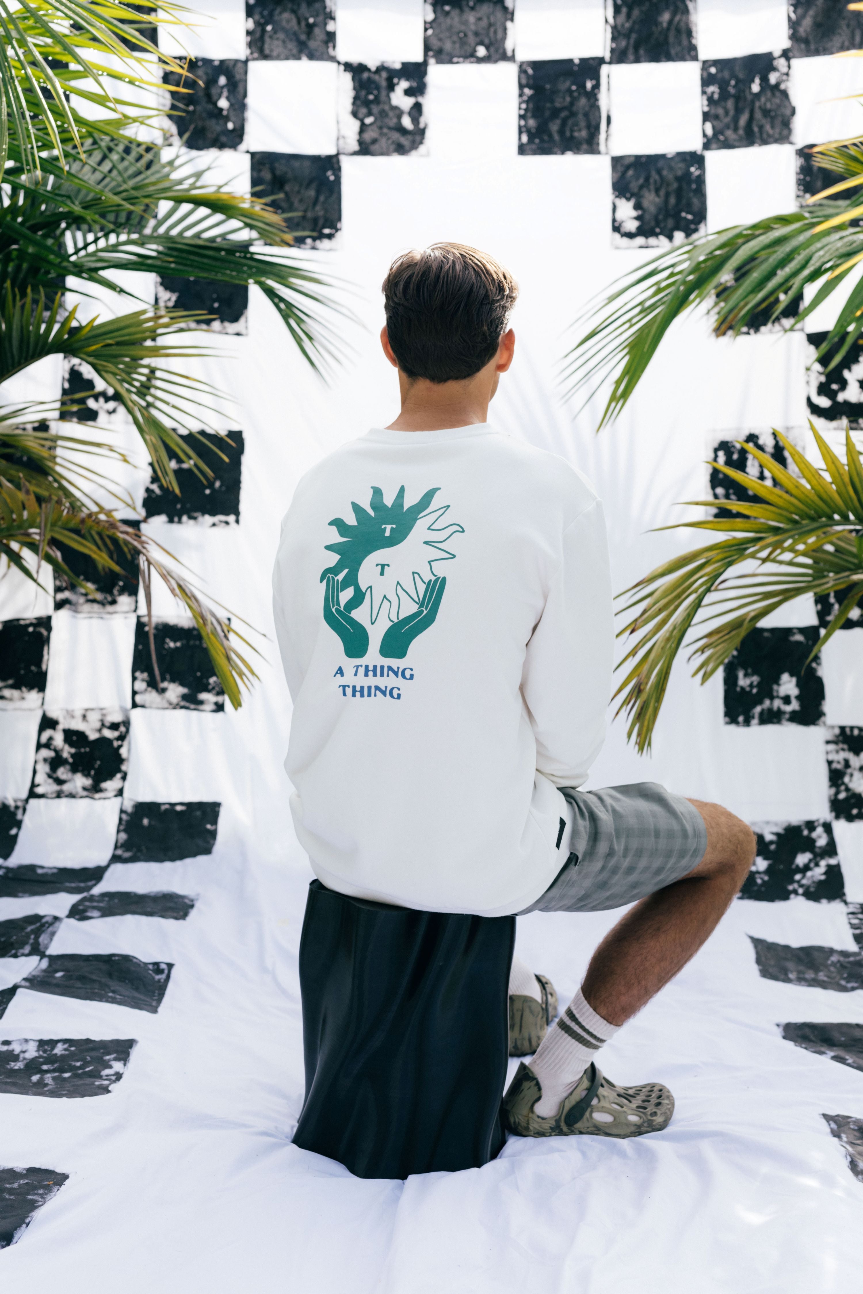 Title Crew - Unbleached with Yang Print