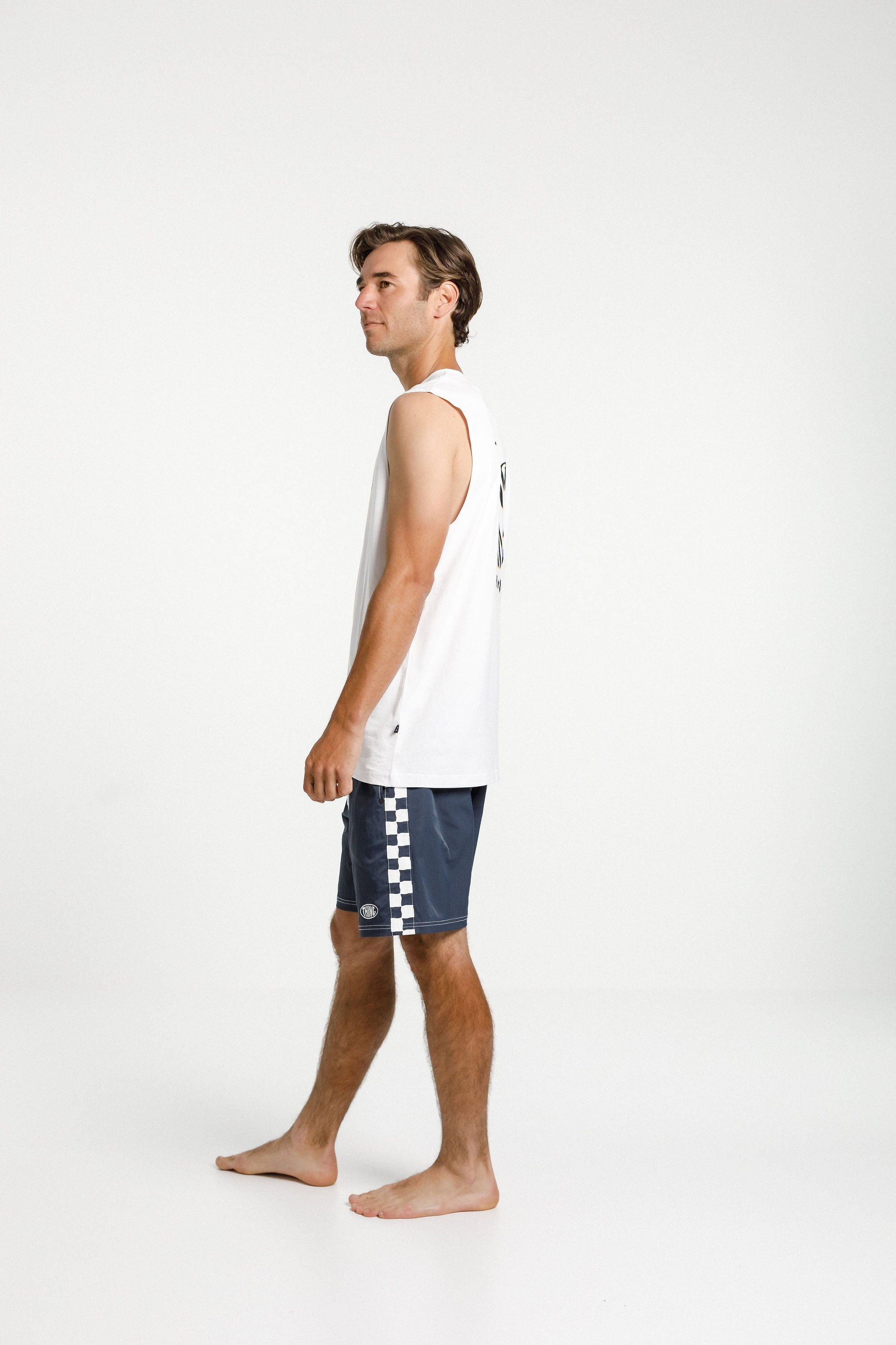 Turf Tank - White with Warp Print