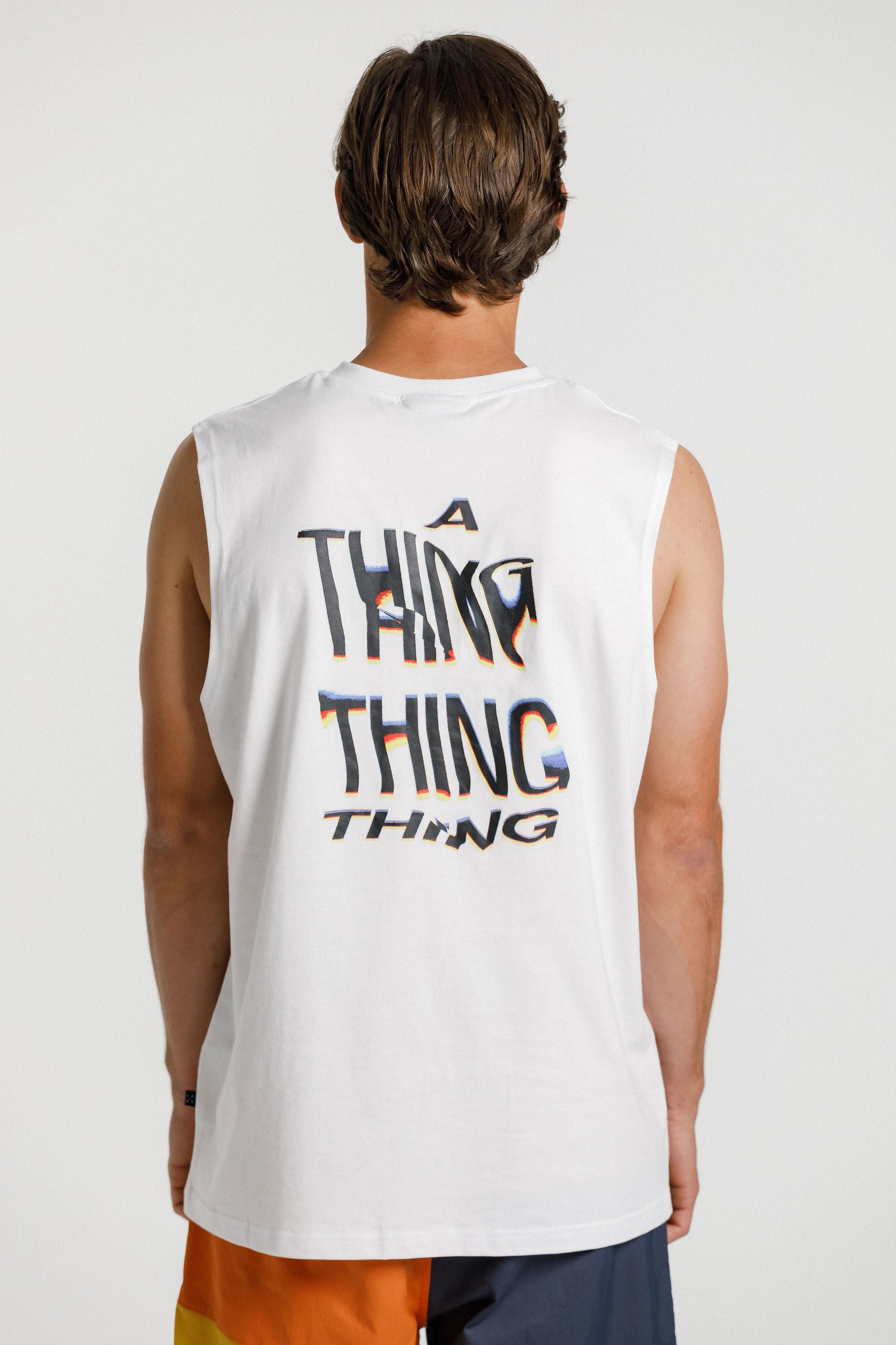 Turf Tank - White with Warp Print