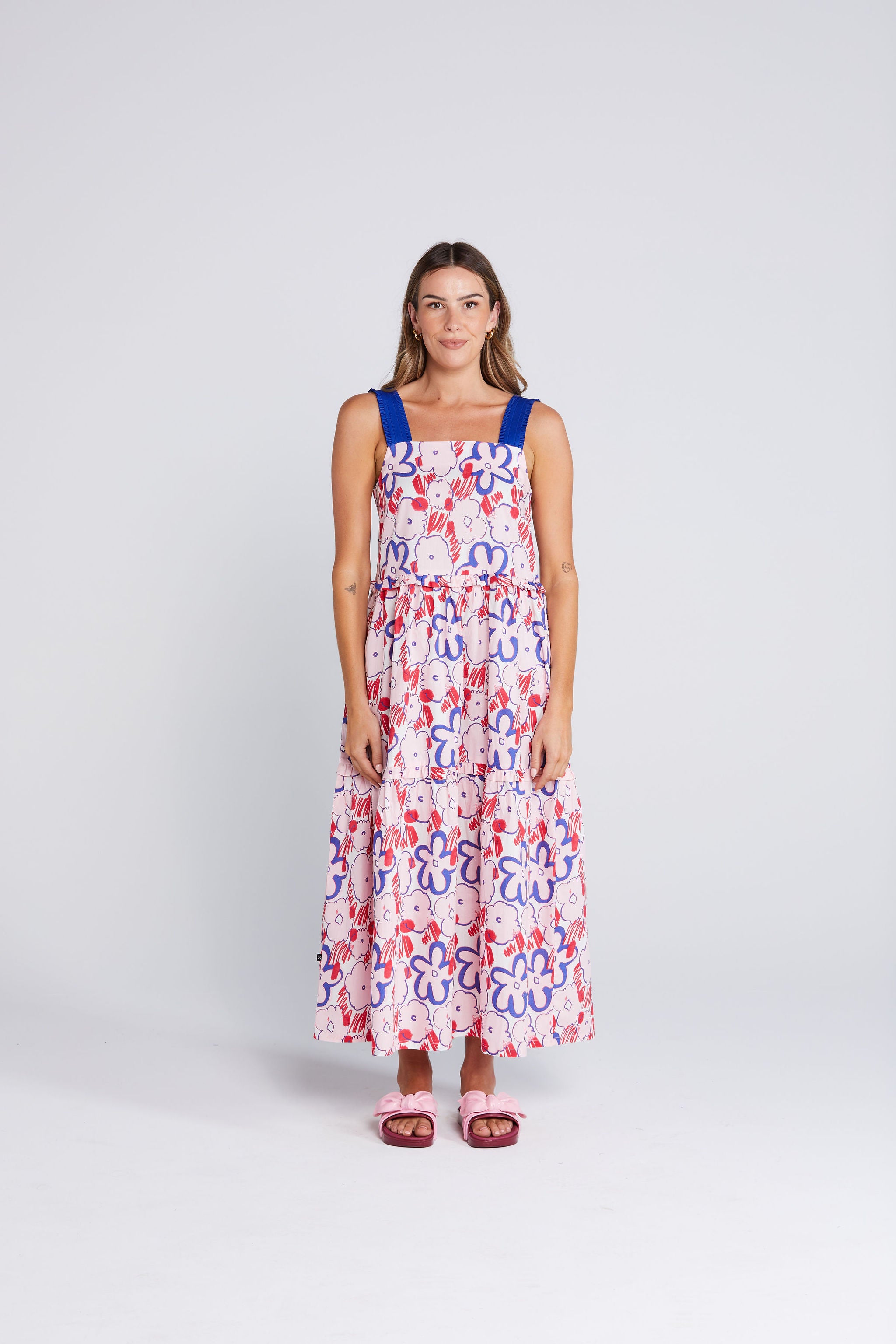 Ziggy Frill Zag Dress - Squiggle Bloom