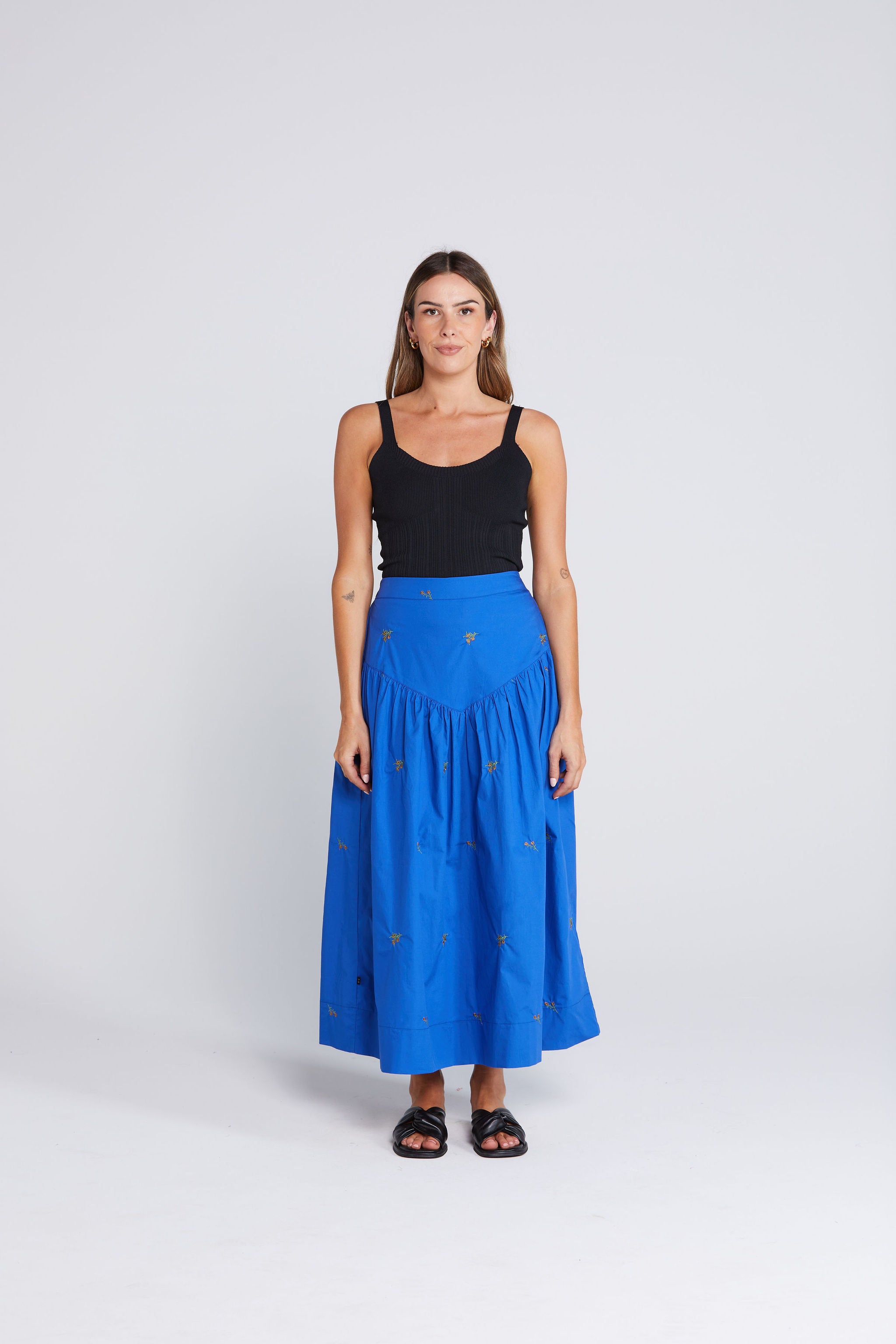 Aria Skirt - Cobalt Blossom