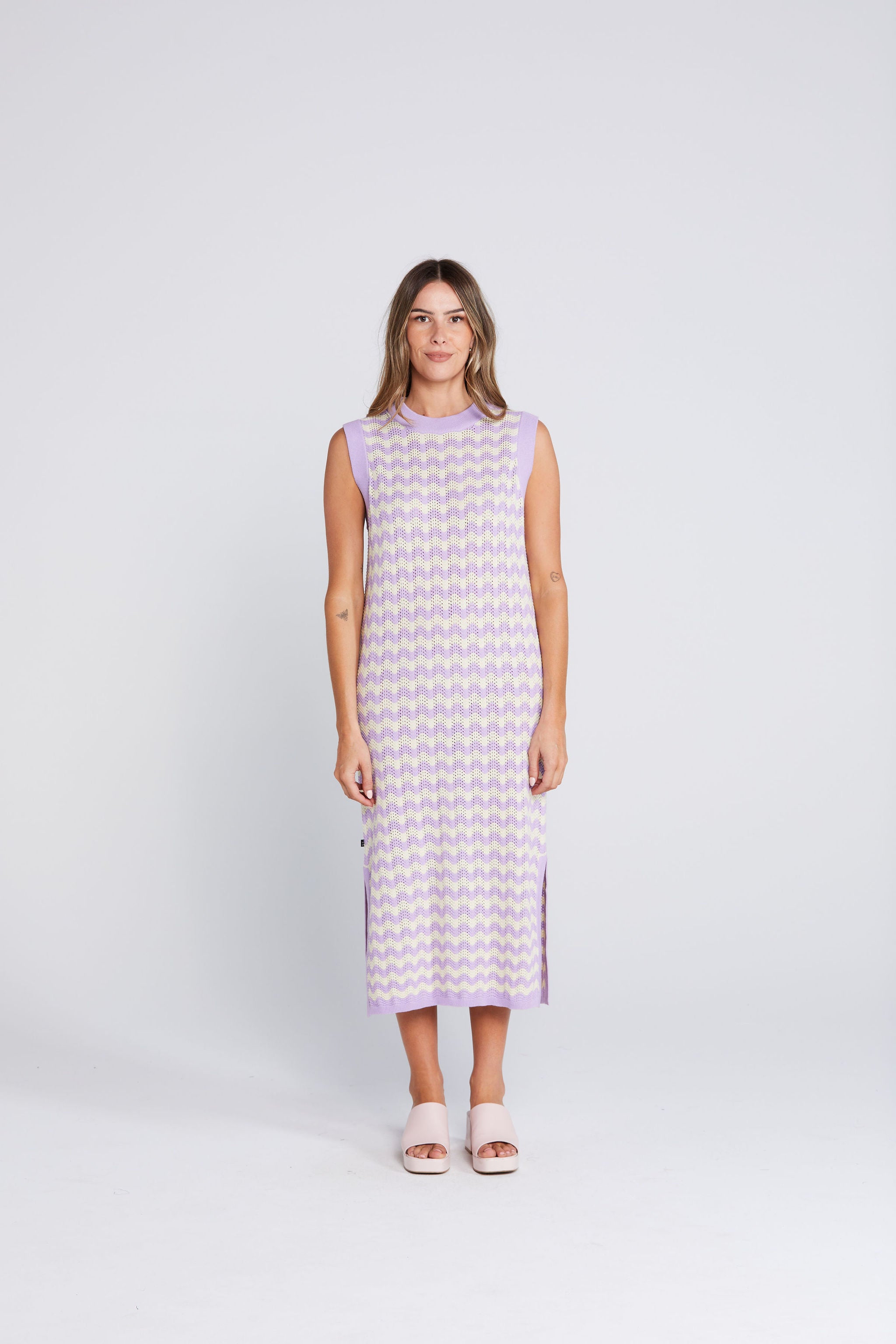 Coming Soon - Squiggle Tank Dress - Creamy Lilac