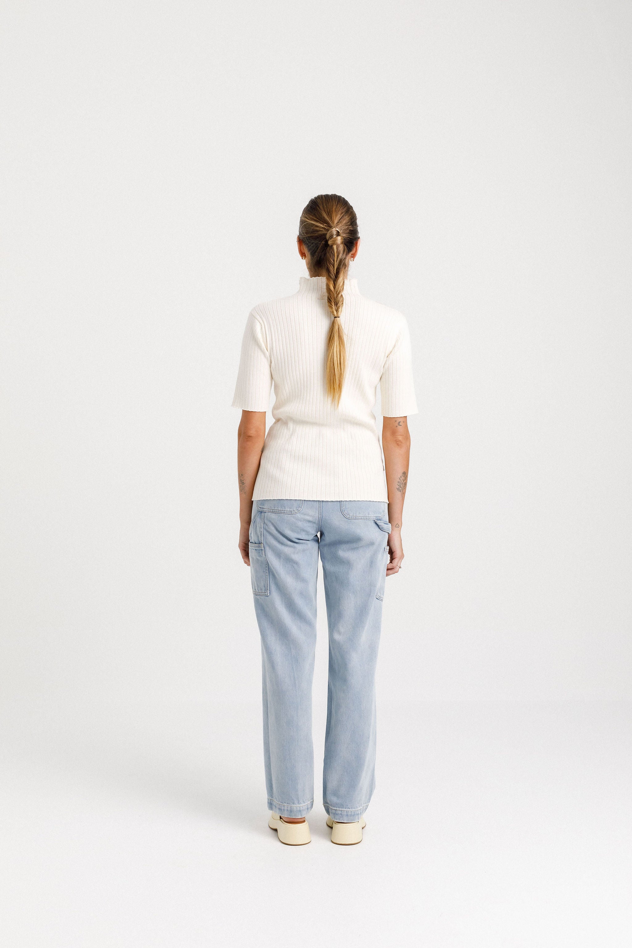 Short Sleeve Turtle Neck - Unbleached