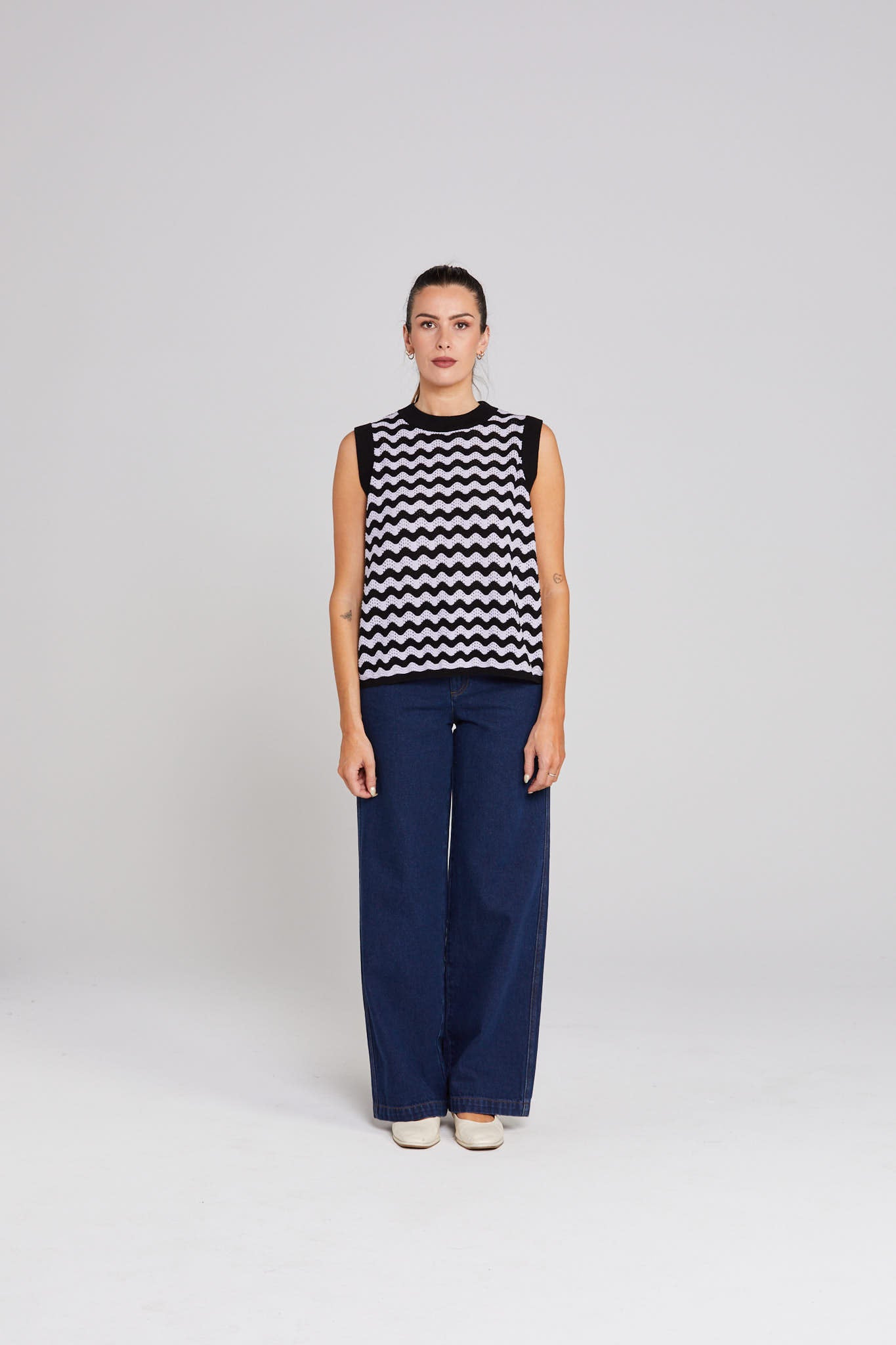 Squiggle Vest - Lilac Noir