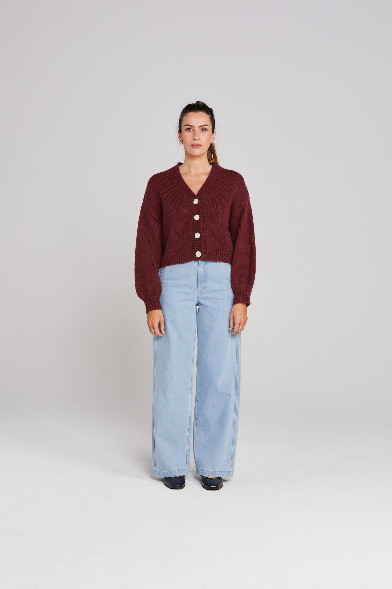 Huddle Cardigan - Winter Rouge