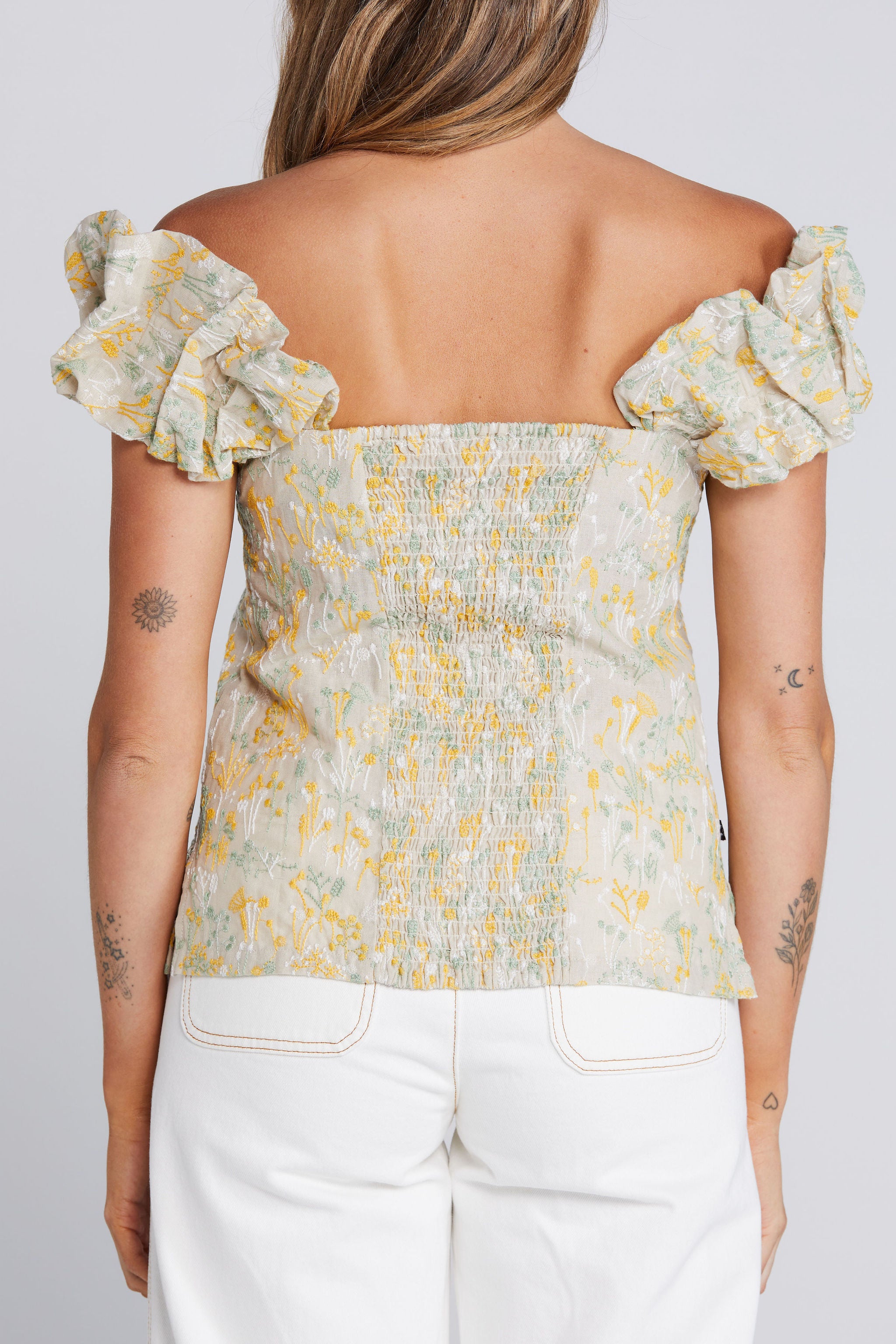 Ruffle Singlet - Whimsical Flora