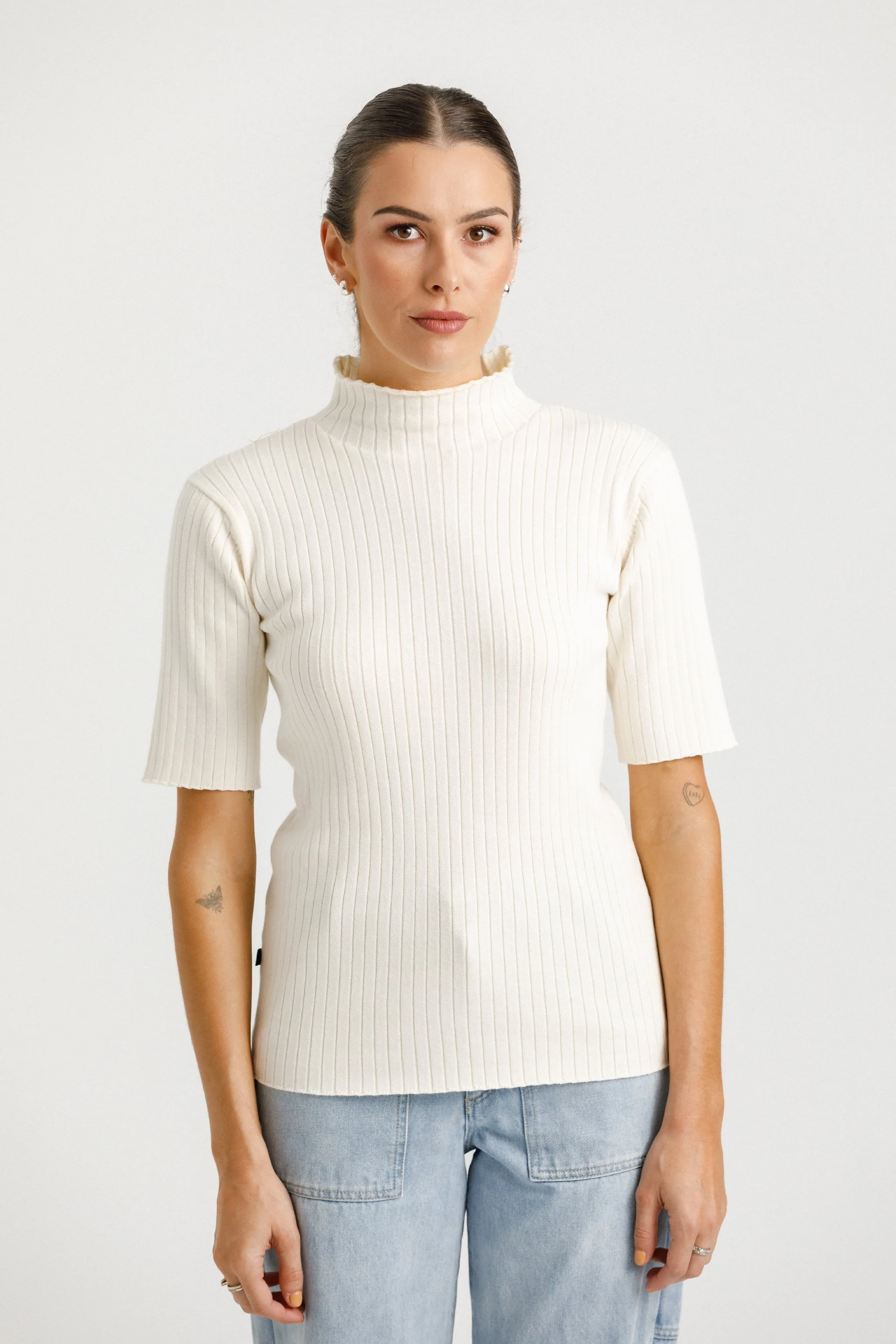 Short Sleeve Turtle Neck - Unbleached