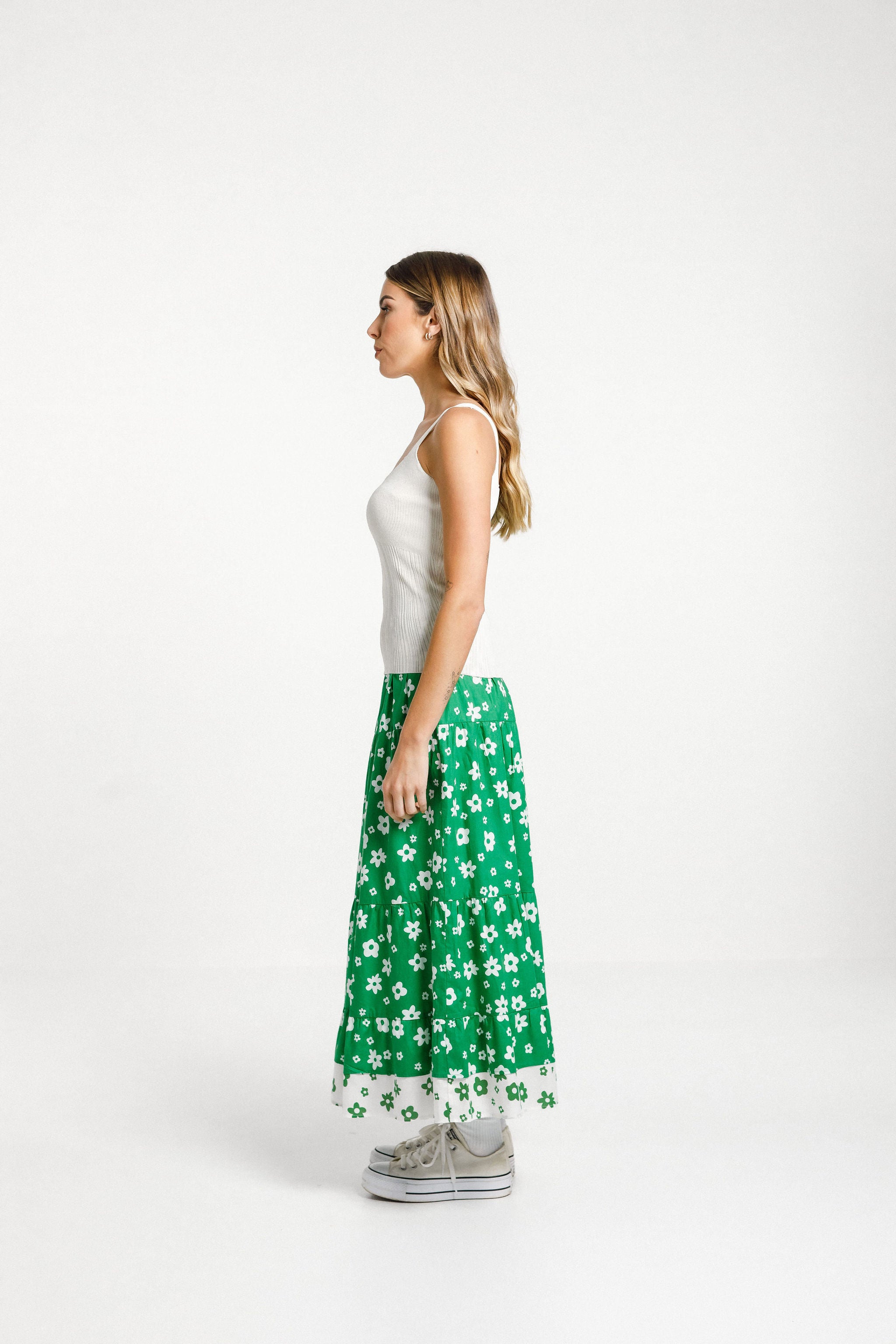 Block Neva Tank - Green/Milk