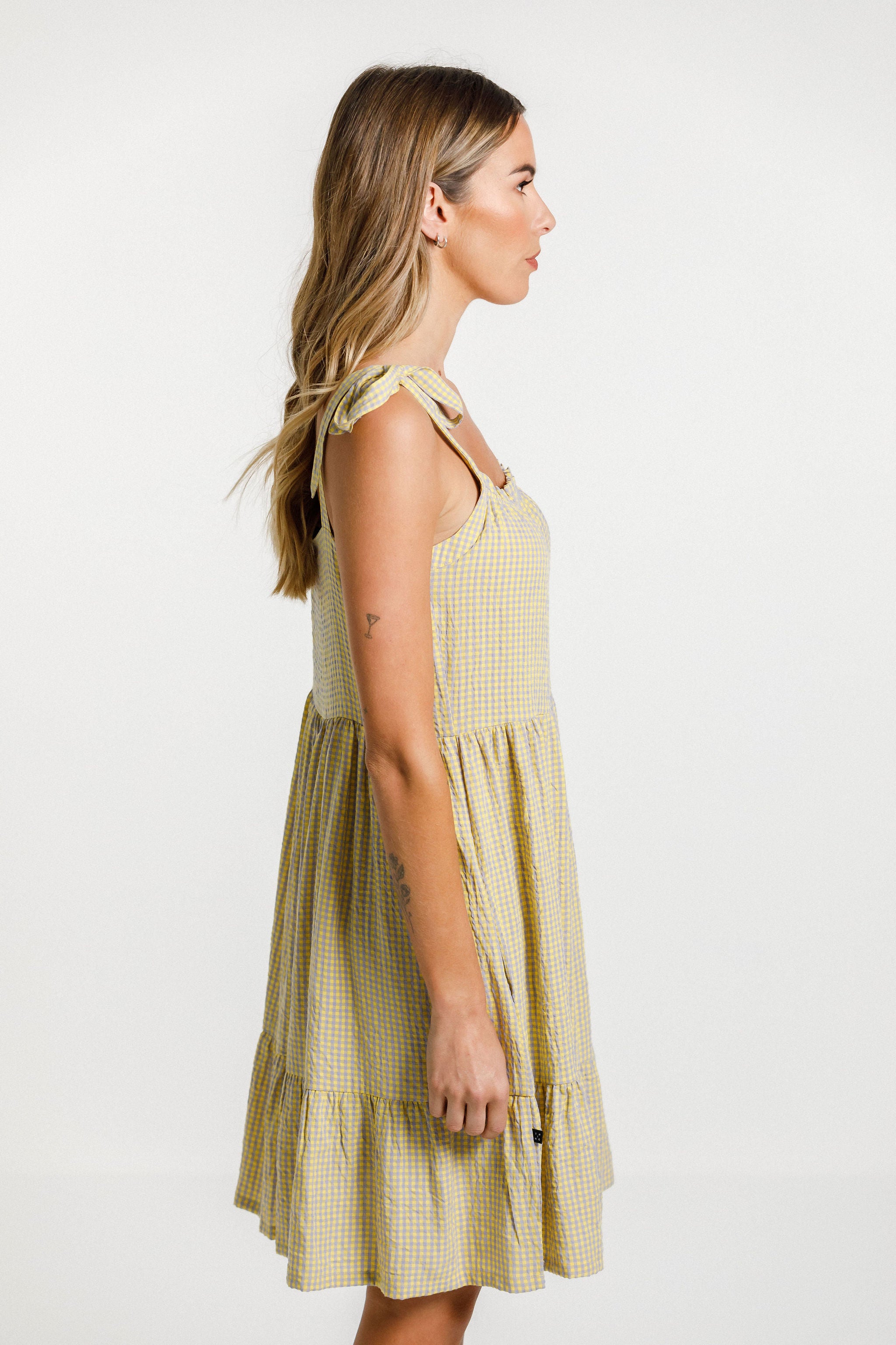 Tie Up Zig Dress - Sunny Gingham