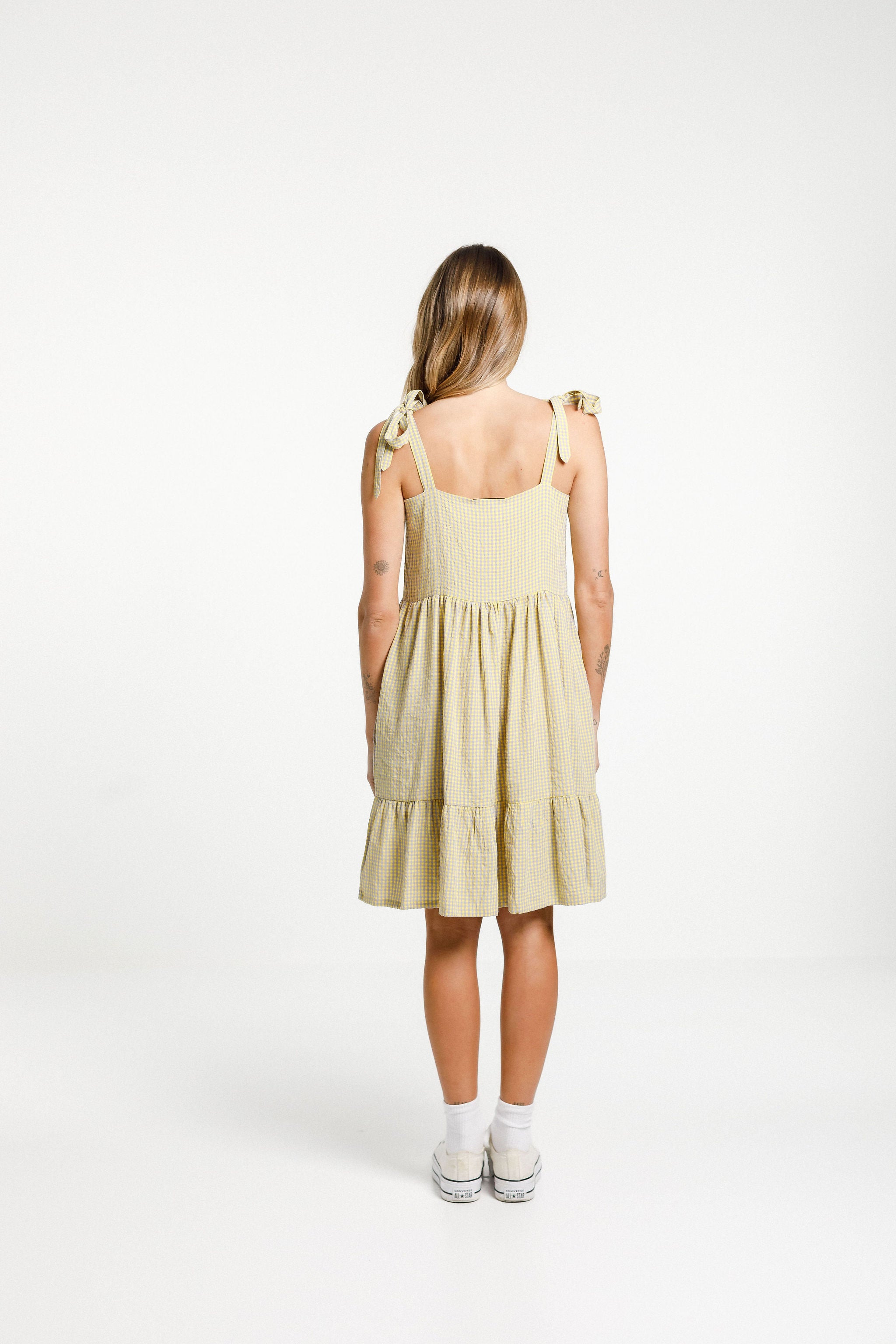 Tie Up Zig Dress - Sunny Gingham