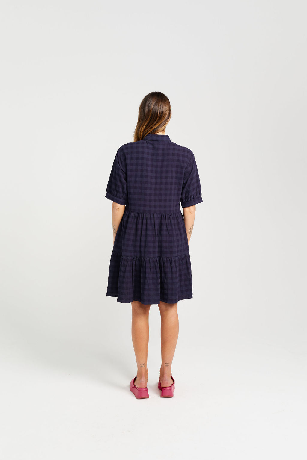 Nova Dress - Navy Check