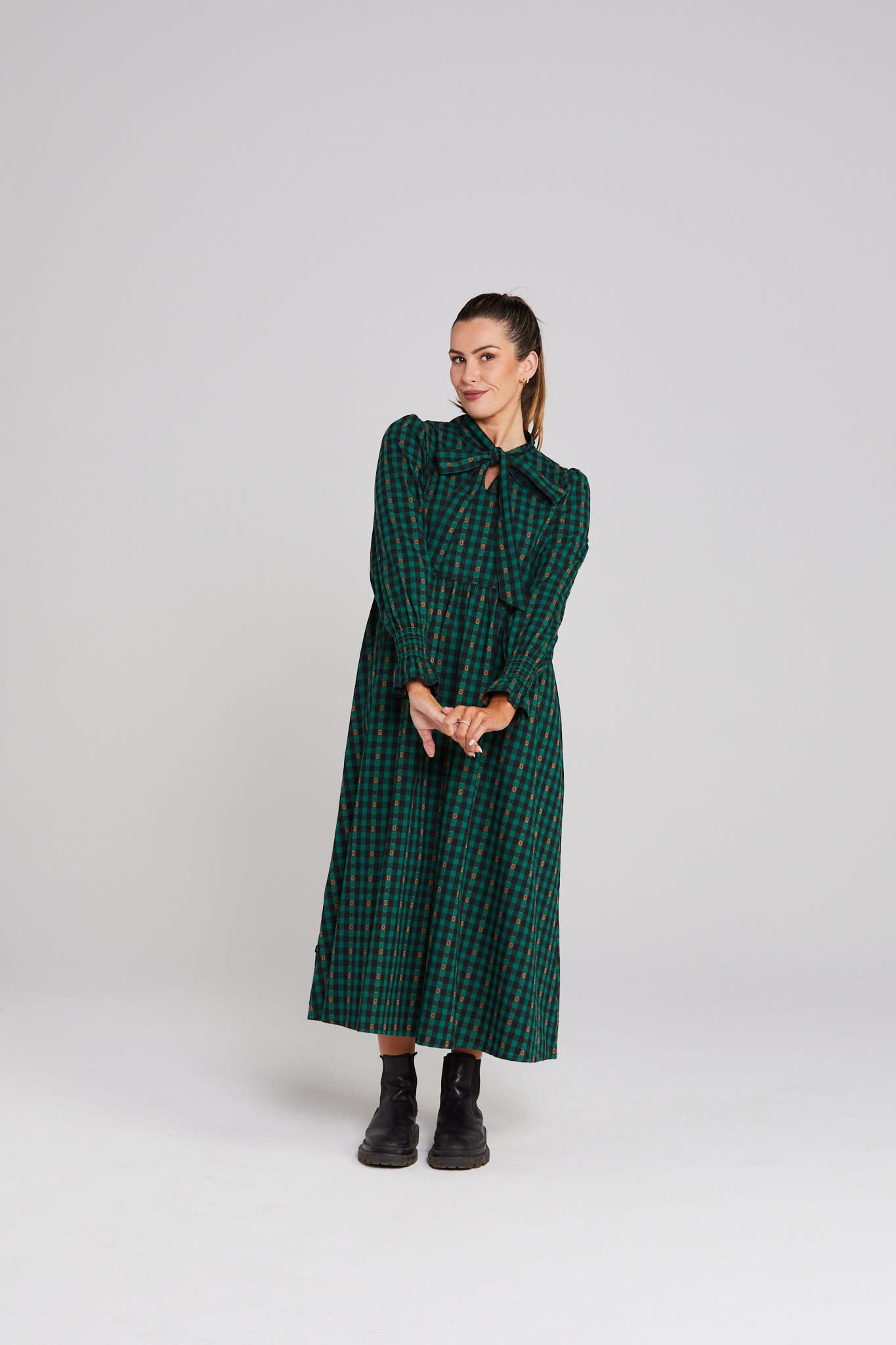 Joyful Dress - Petal Plaid