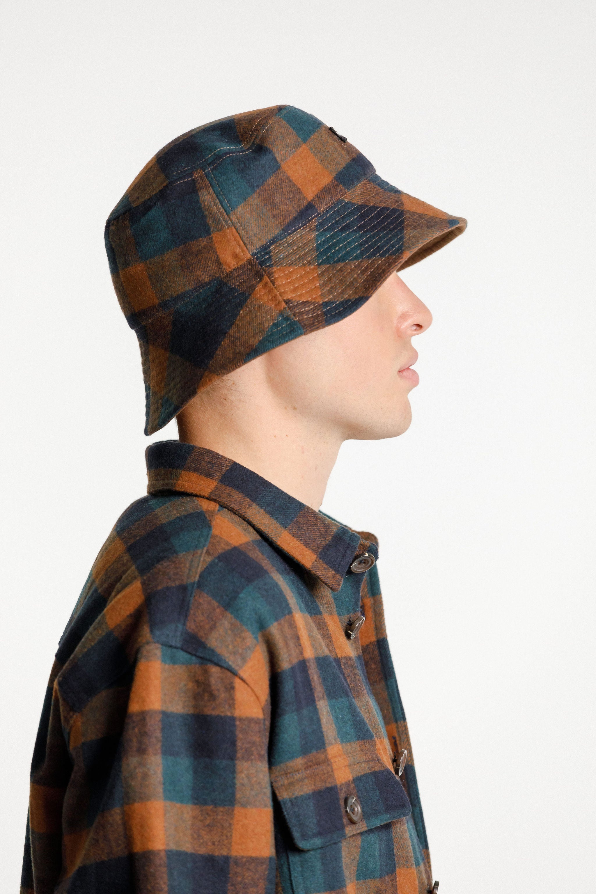 Reversible Bucket Hat - Chocolate Plaid/Chocolate