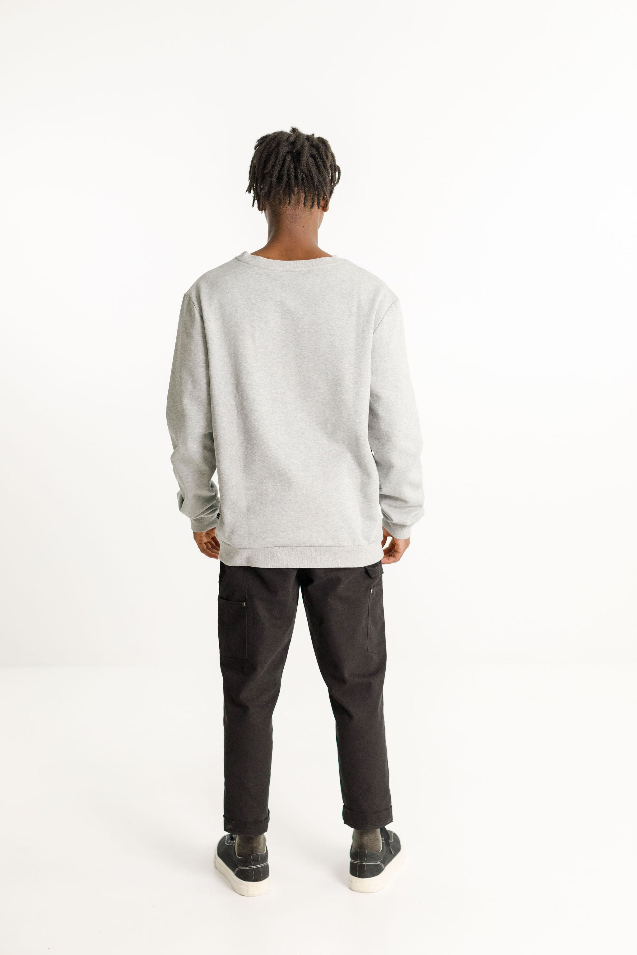 Title Crew - Grey with Blue Thing Embroidery