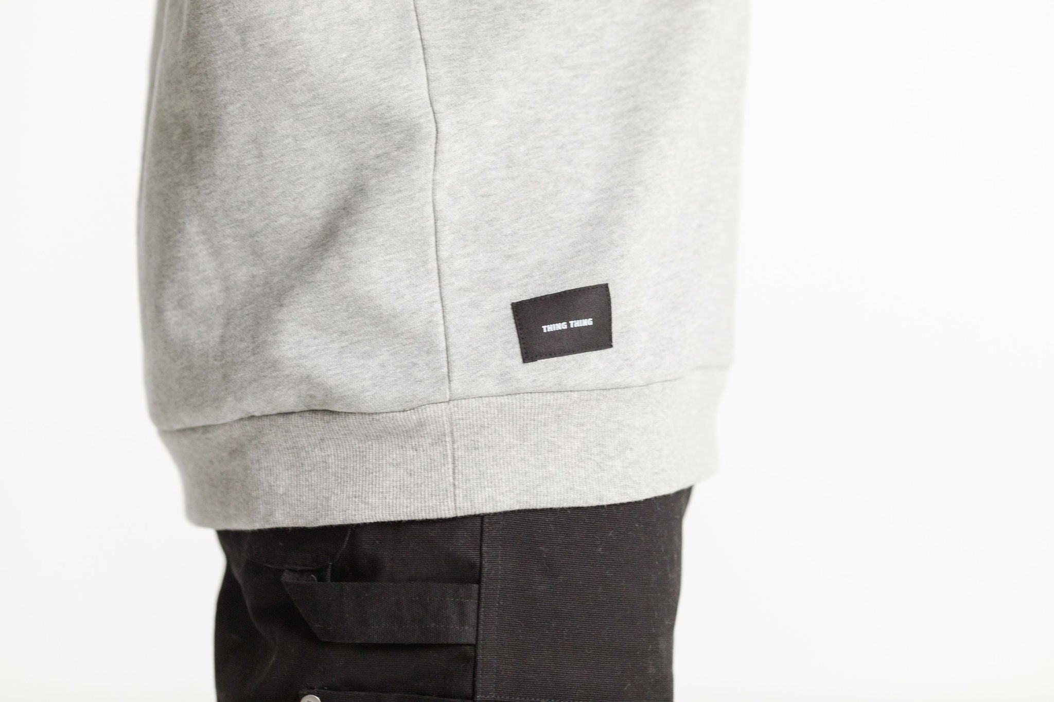 Title Crew - Grey with Blue Thing Embroidery