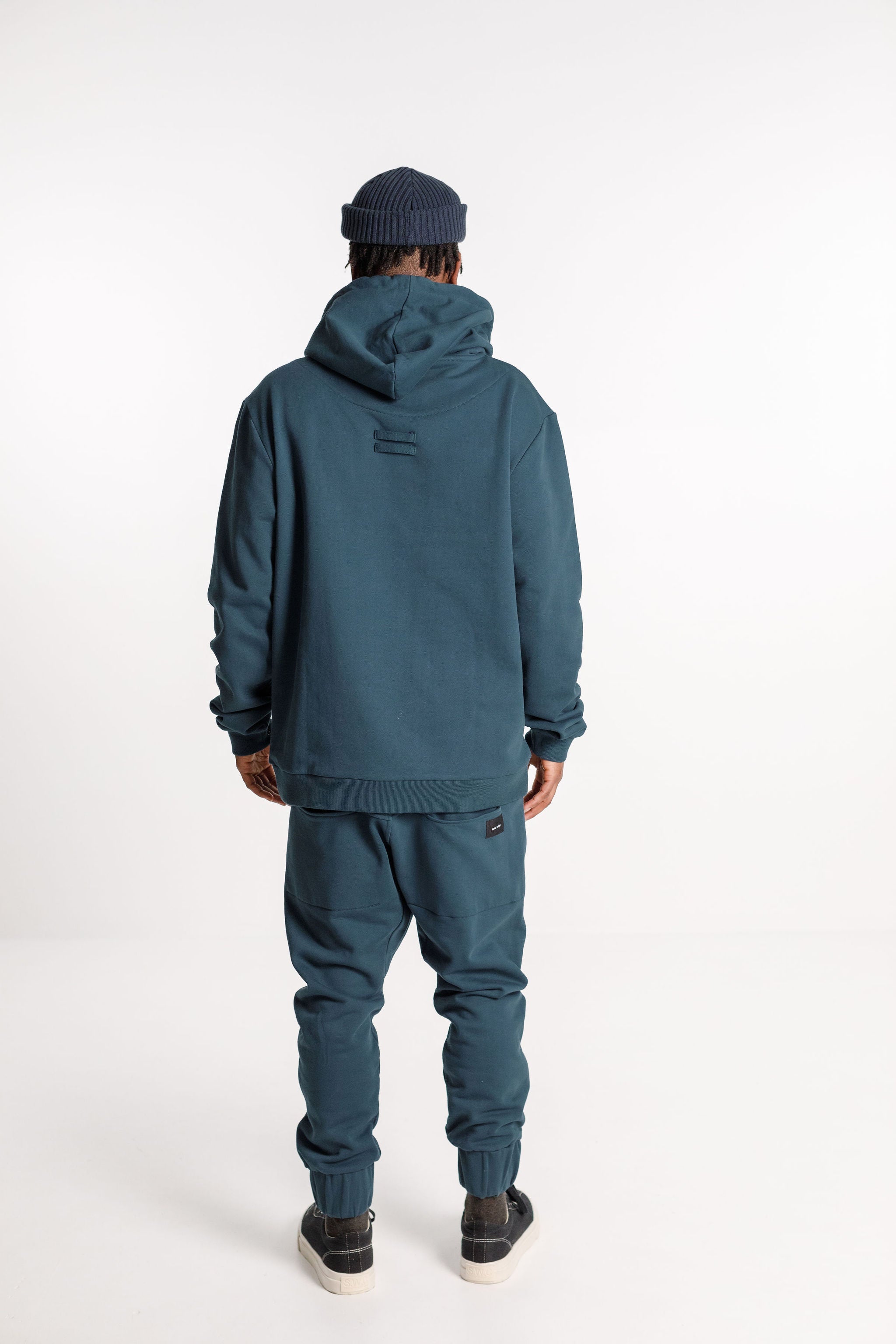 Title Hood - French Navy with Pyro Embroidery