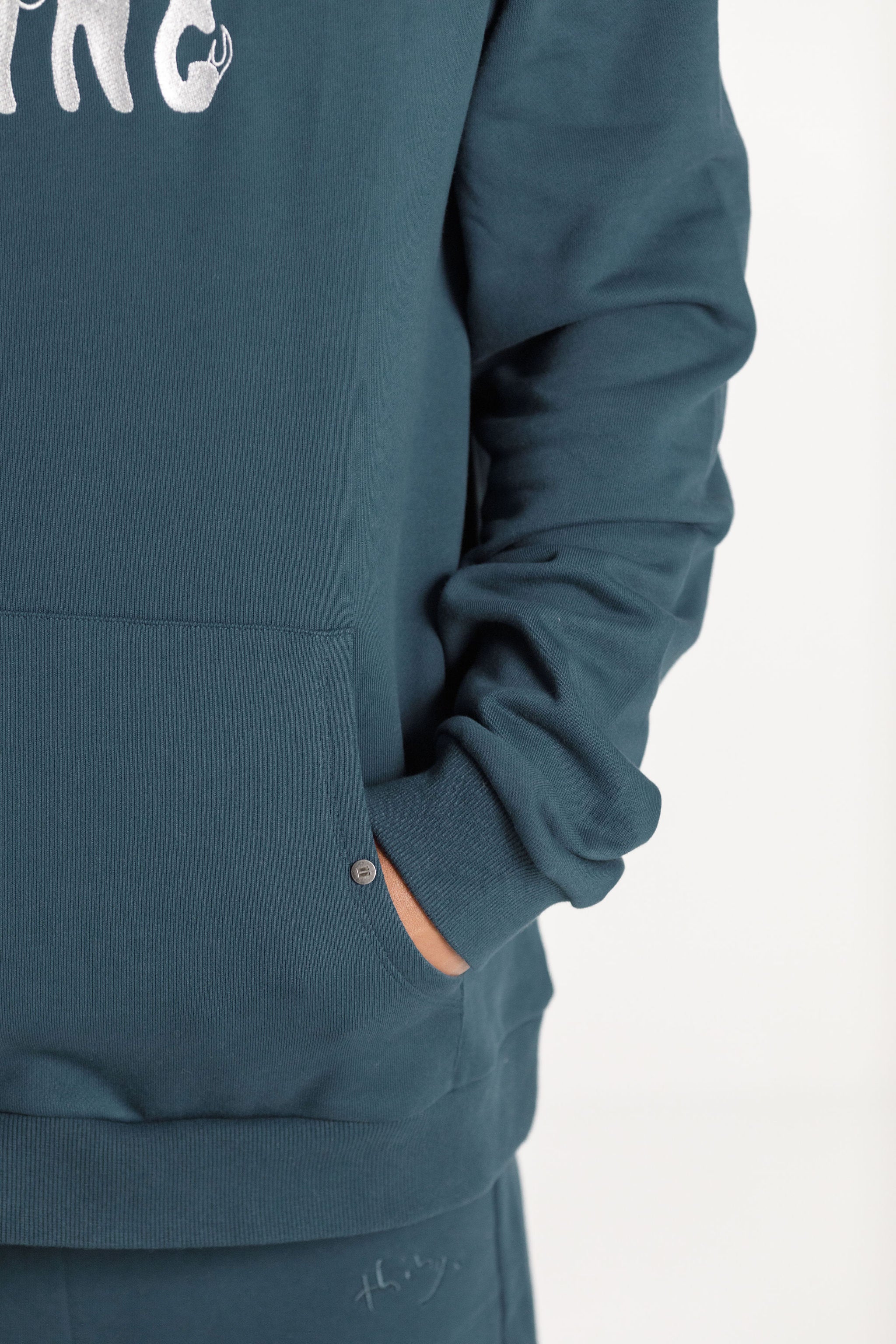Title Hood - French Navy with Pyro Embroidery