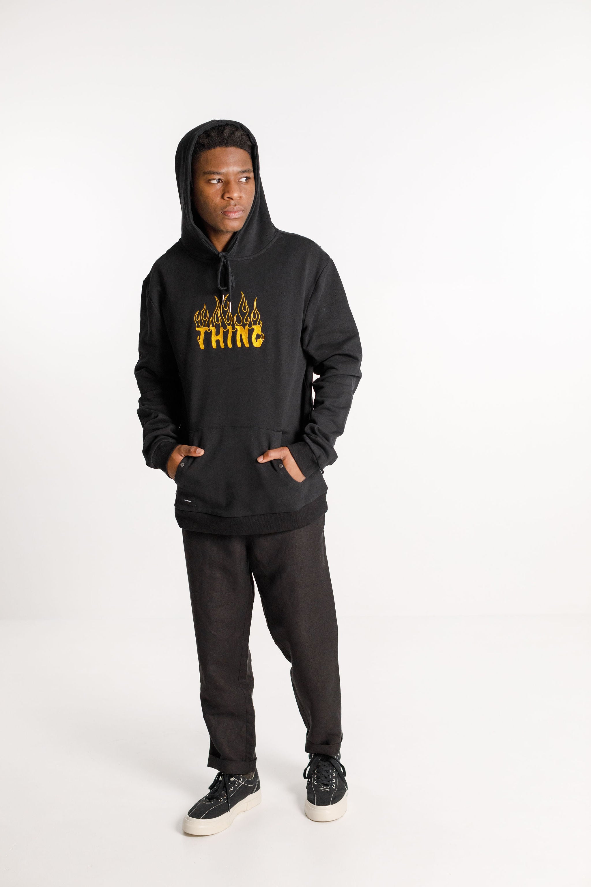 Title Hood - Black with Pyro Embroidery