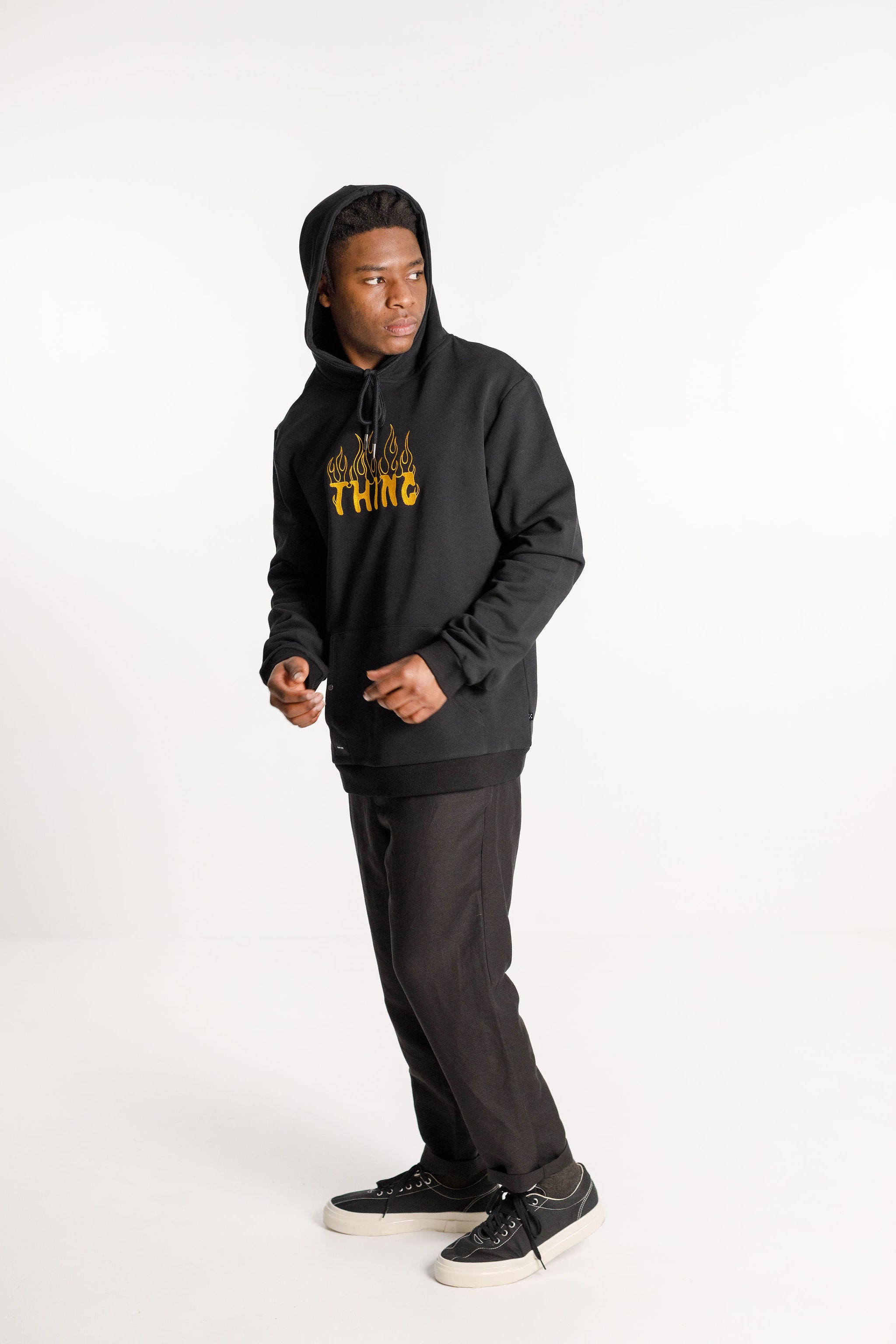 Title Hood - Black with Pyro Embroidery