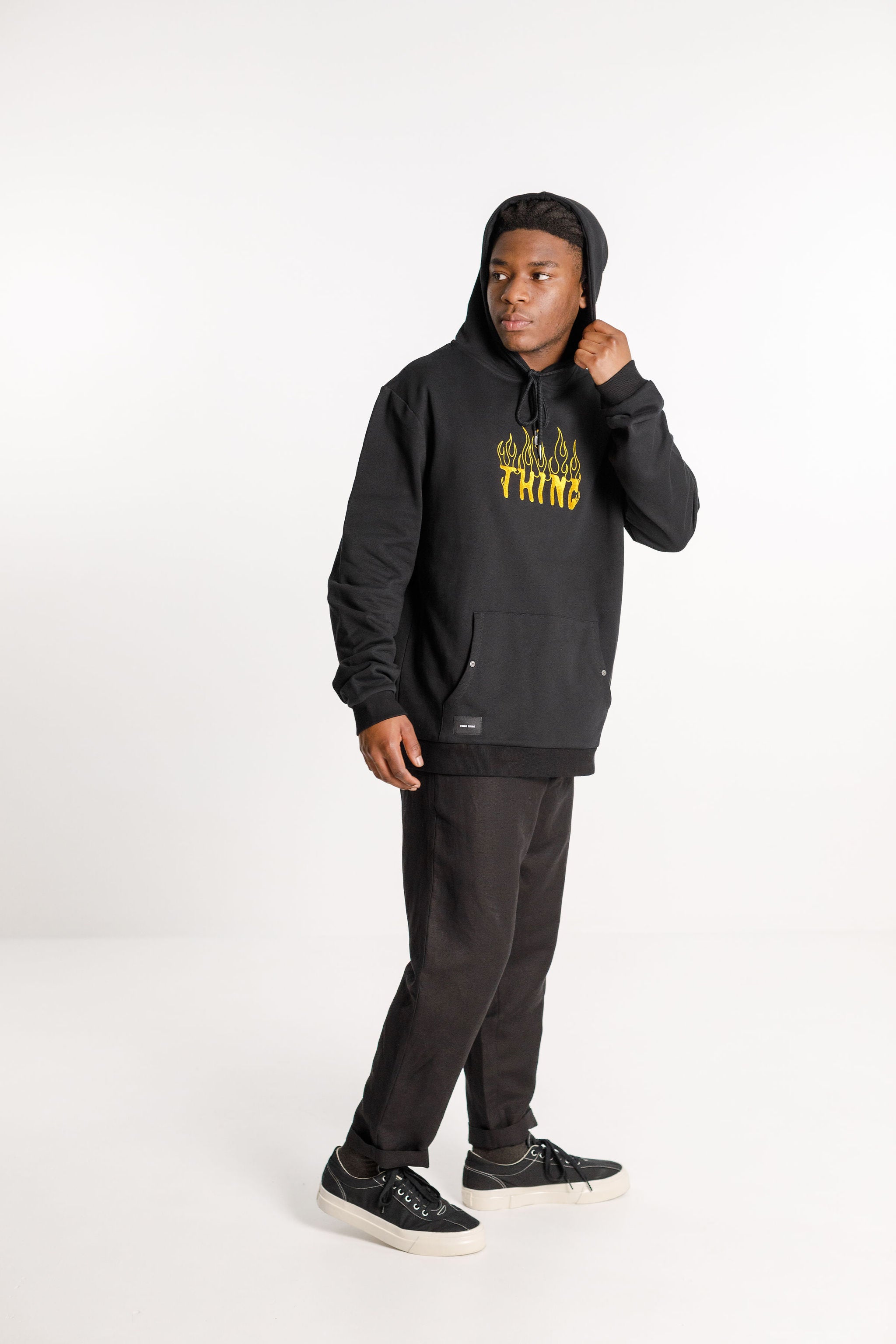 Title Hood - Black with Pyro Embroidery