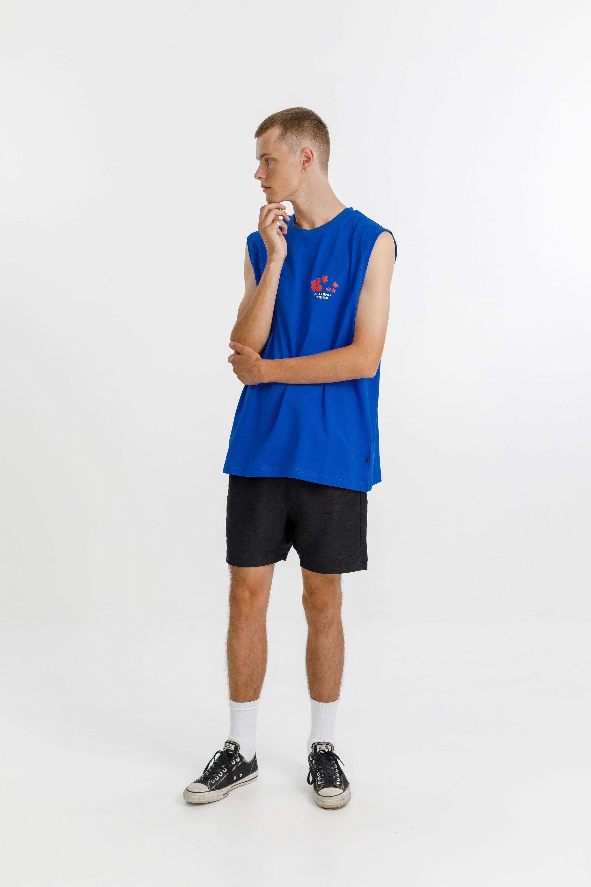 Turf Tank - Royal With Flora Print