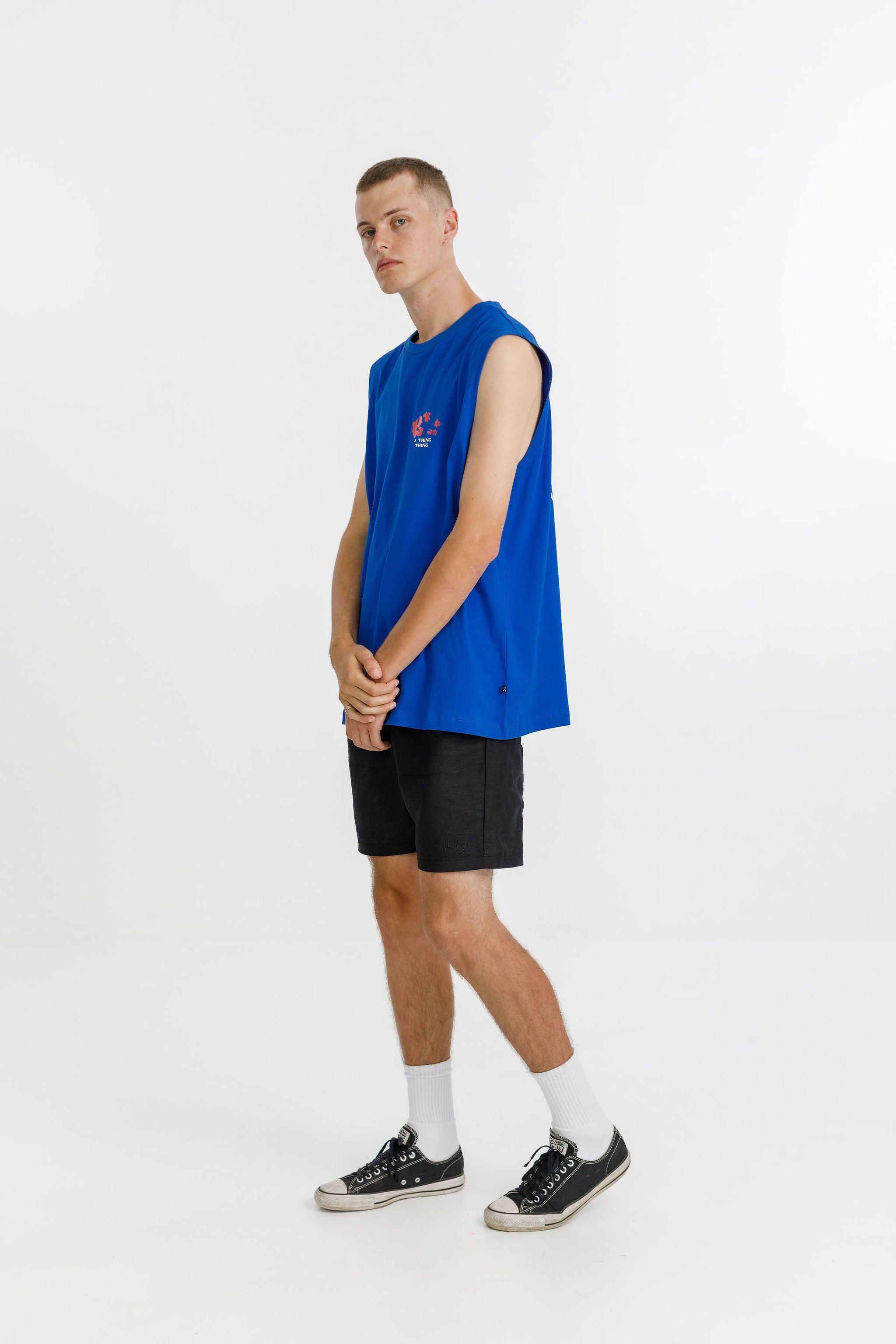 Turf Tank - Royal With Flora Print