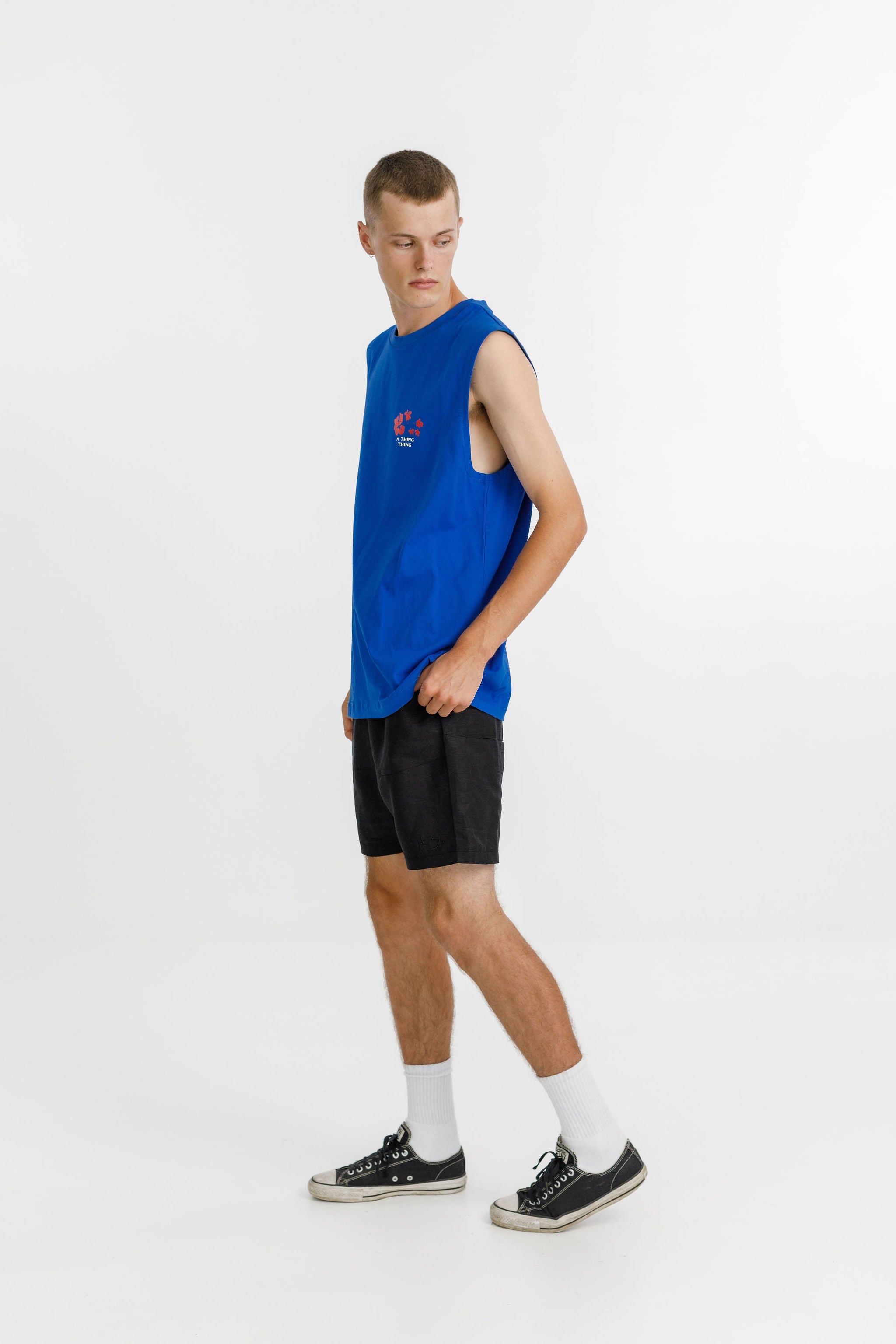 Turf Tank - Royal With Flora Print