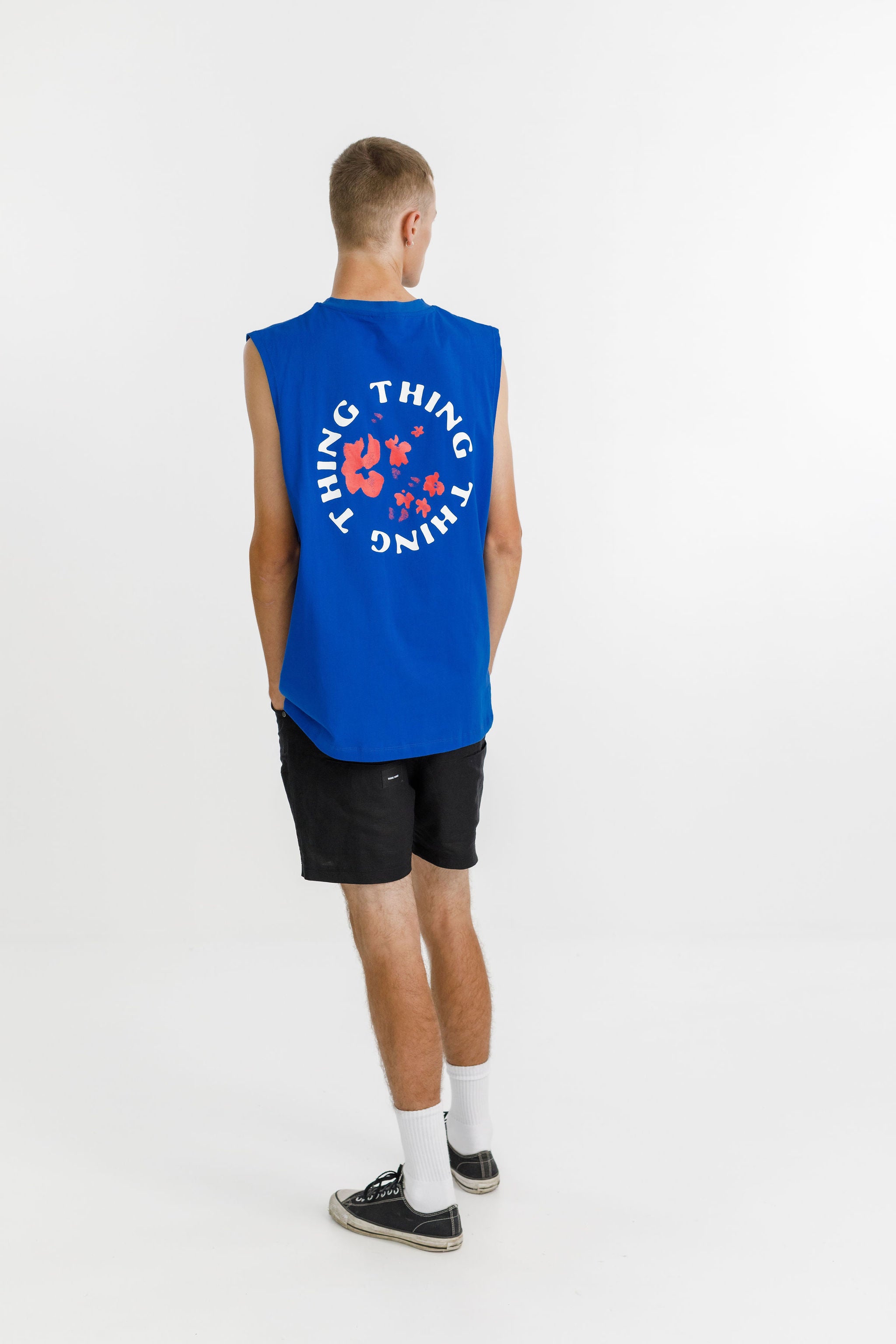 Turf Tank - Royal With Flora Print