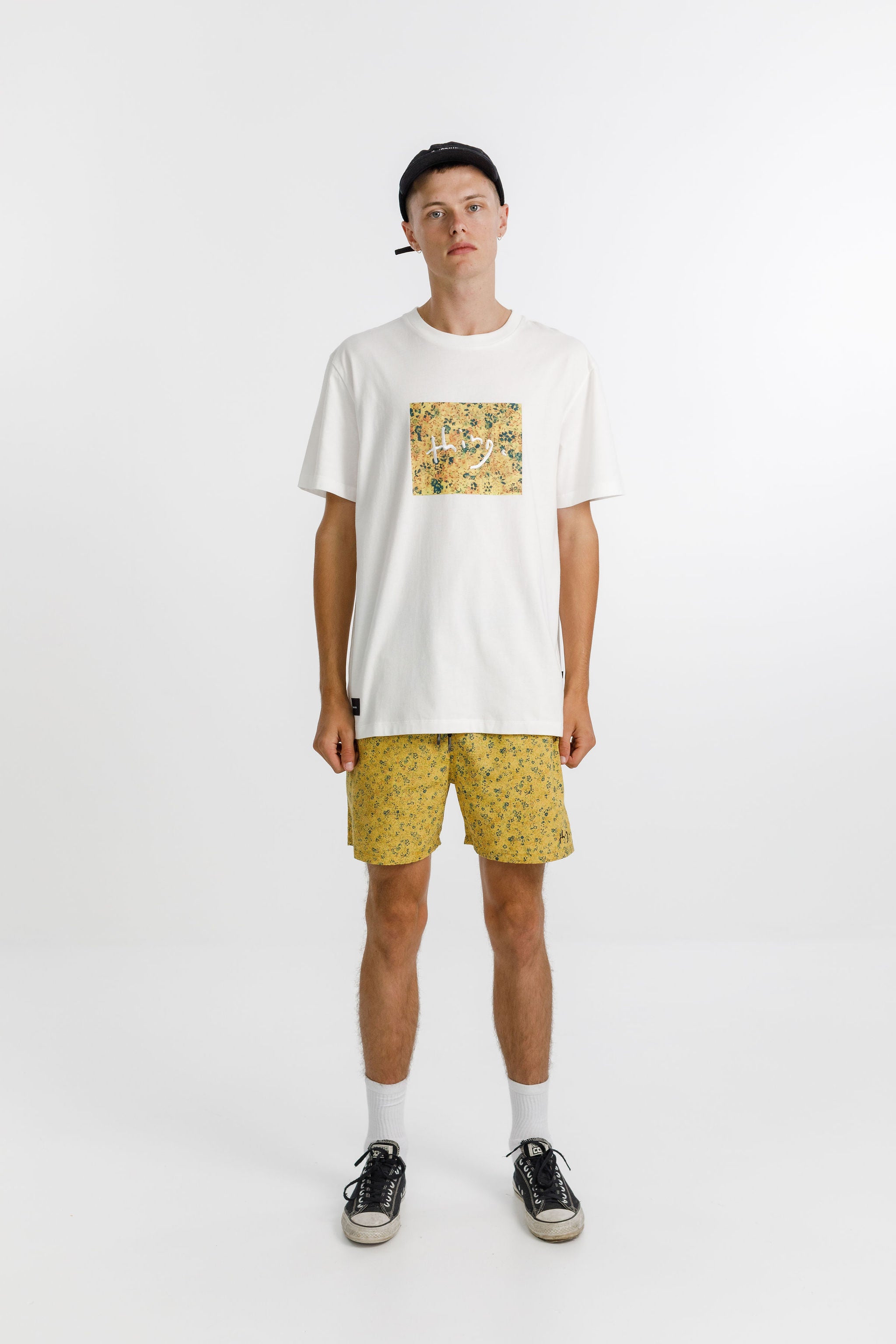 Naut short - Mustard with Hem Embroidery