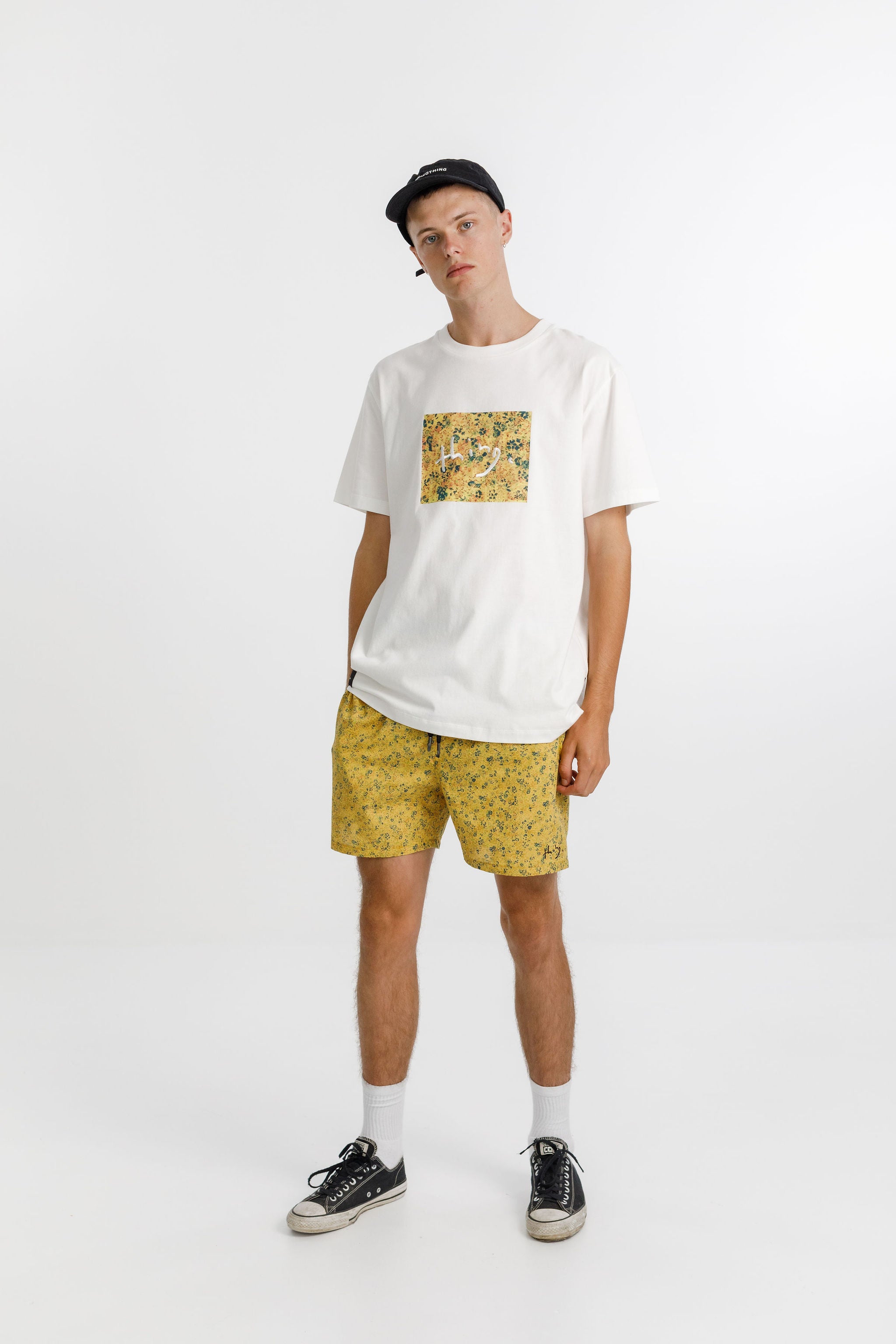 Naut short - Mustard with Hem Embroidery