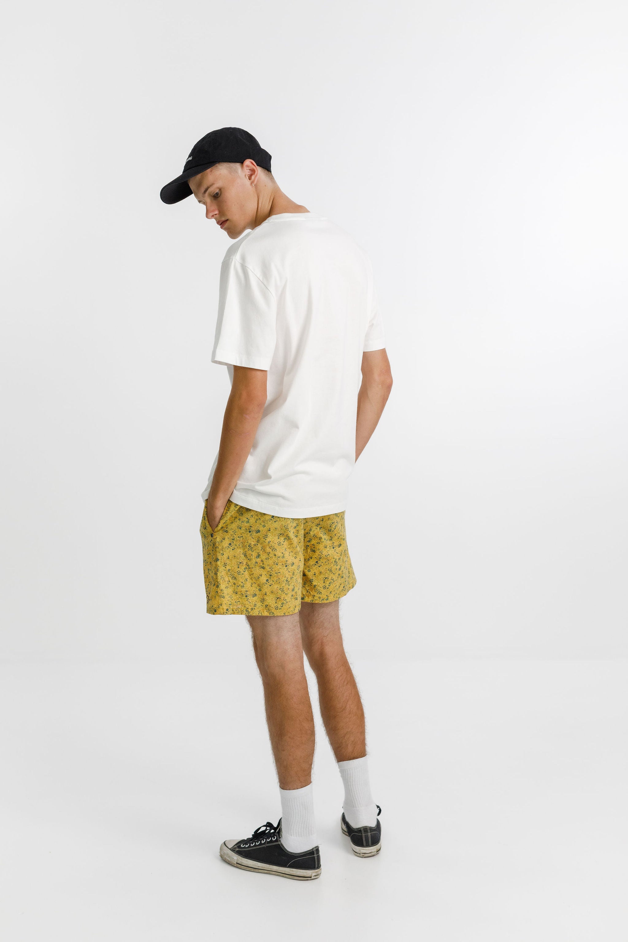 Naut short - Mustard with Hem Embroidery