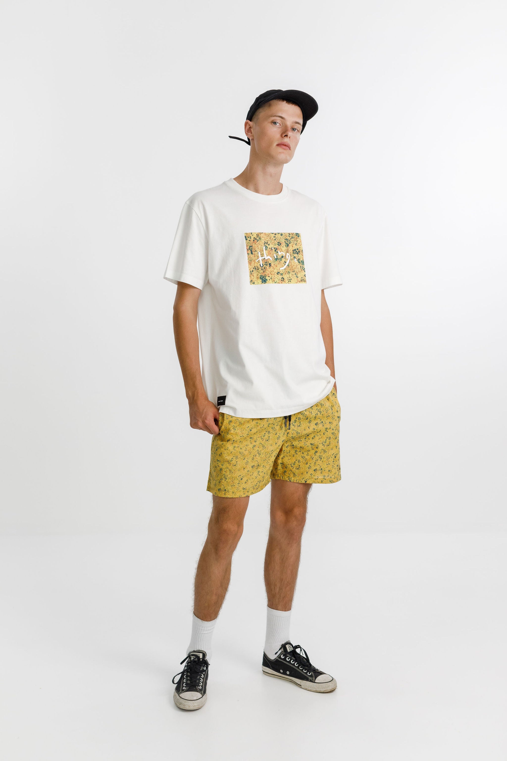 Naut short - Mustard with Hem Embroidery